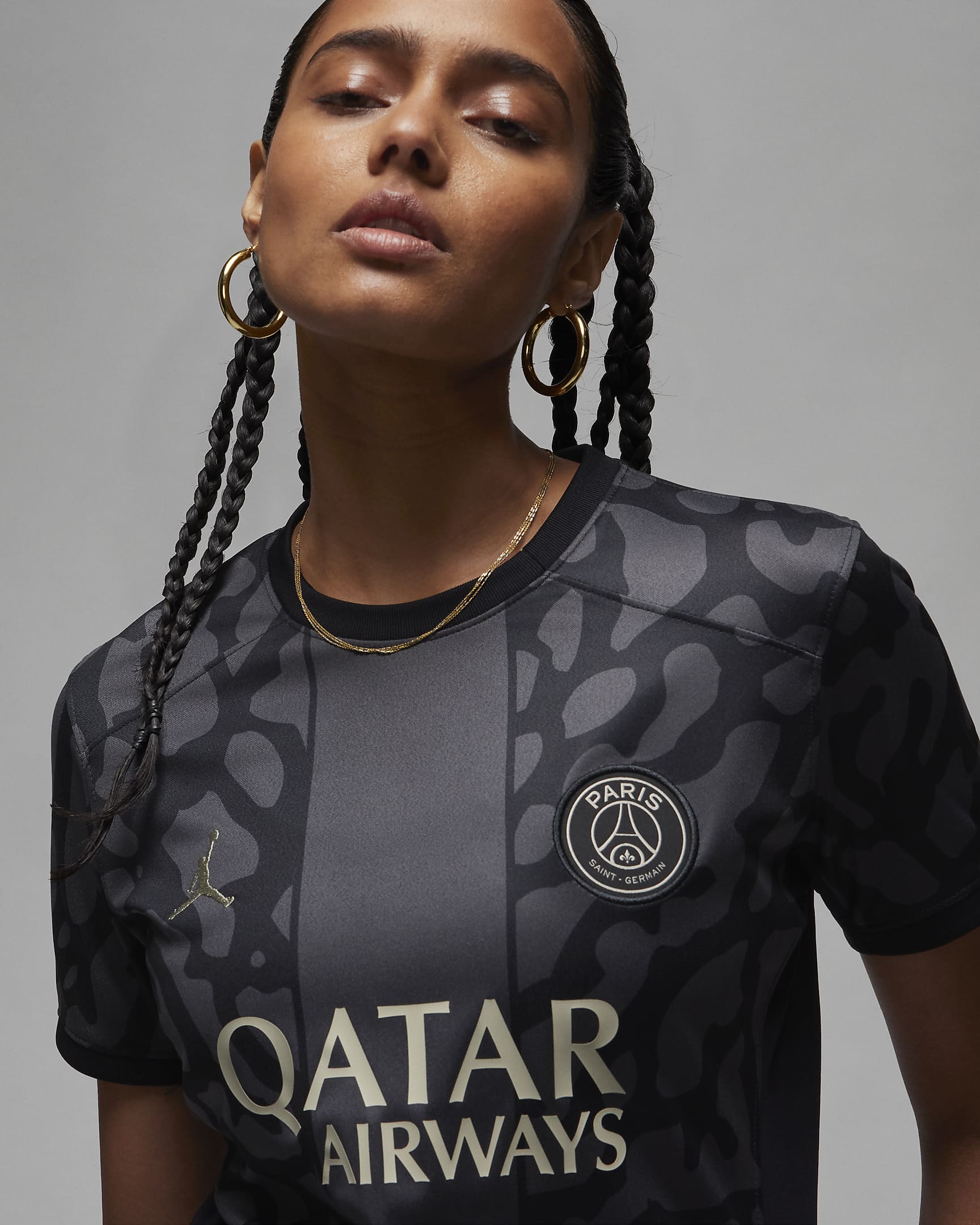 Damska koszulka piłkarska Jordan Dri-FIT Paris Saint-Germain Stadium 2023/24 (wersja trzecia) - Anthracite/Czerń/Stone