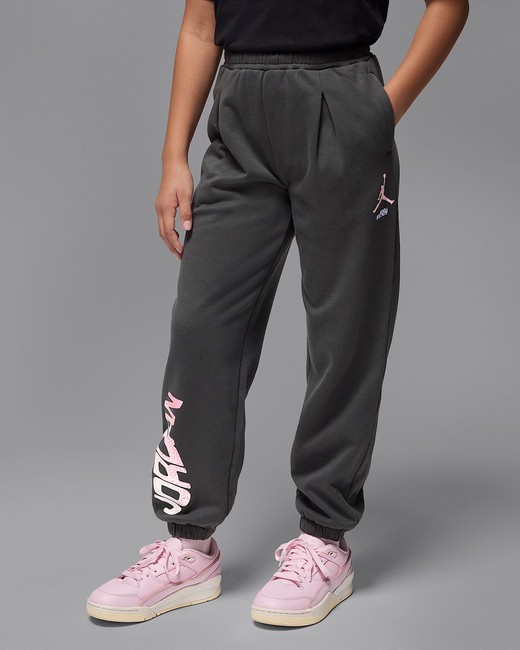 Pants de tejido Fleece plisados para niños talla grande Jordan Jumpman Club - Sombrío apagado