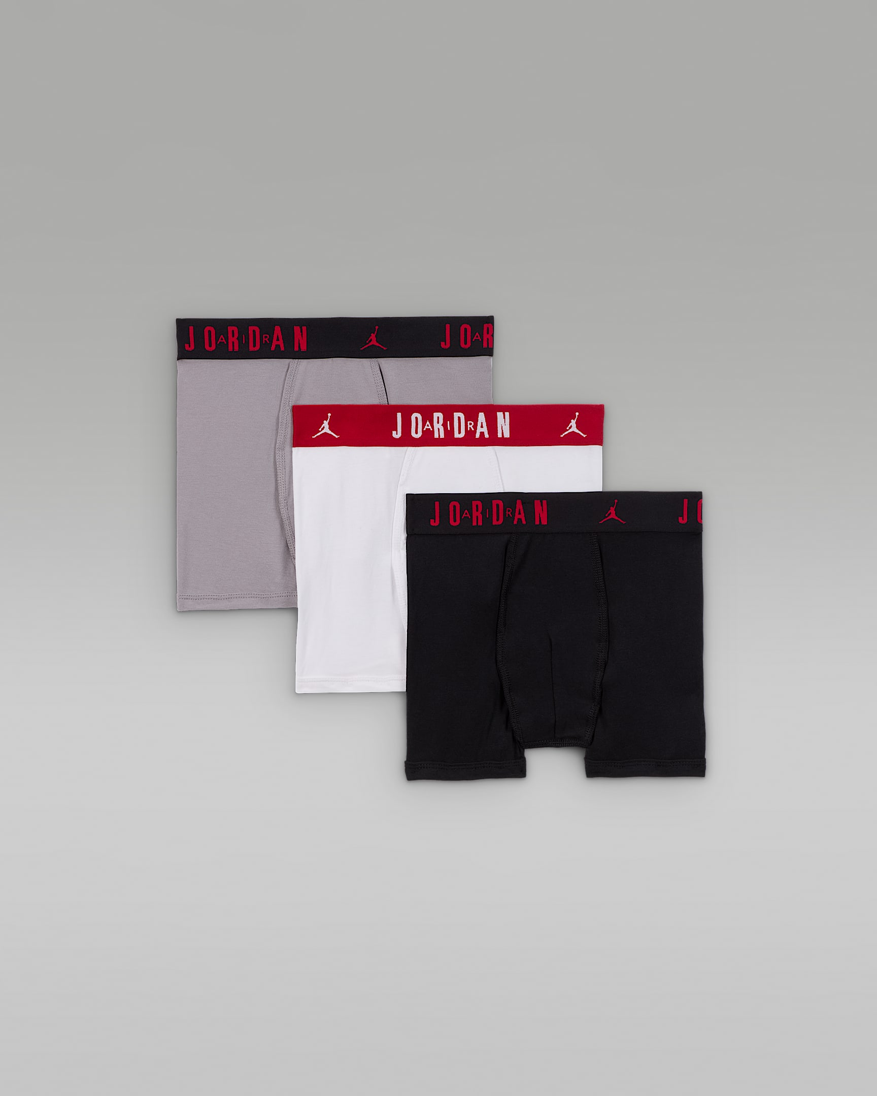 Ropa interior Flight de algodón para niños talla grande (paquete de 3) Jordan - Negro