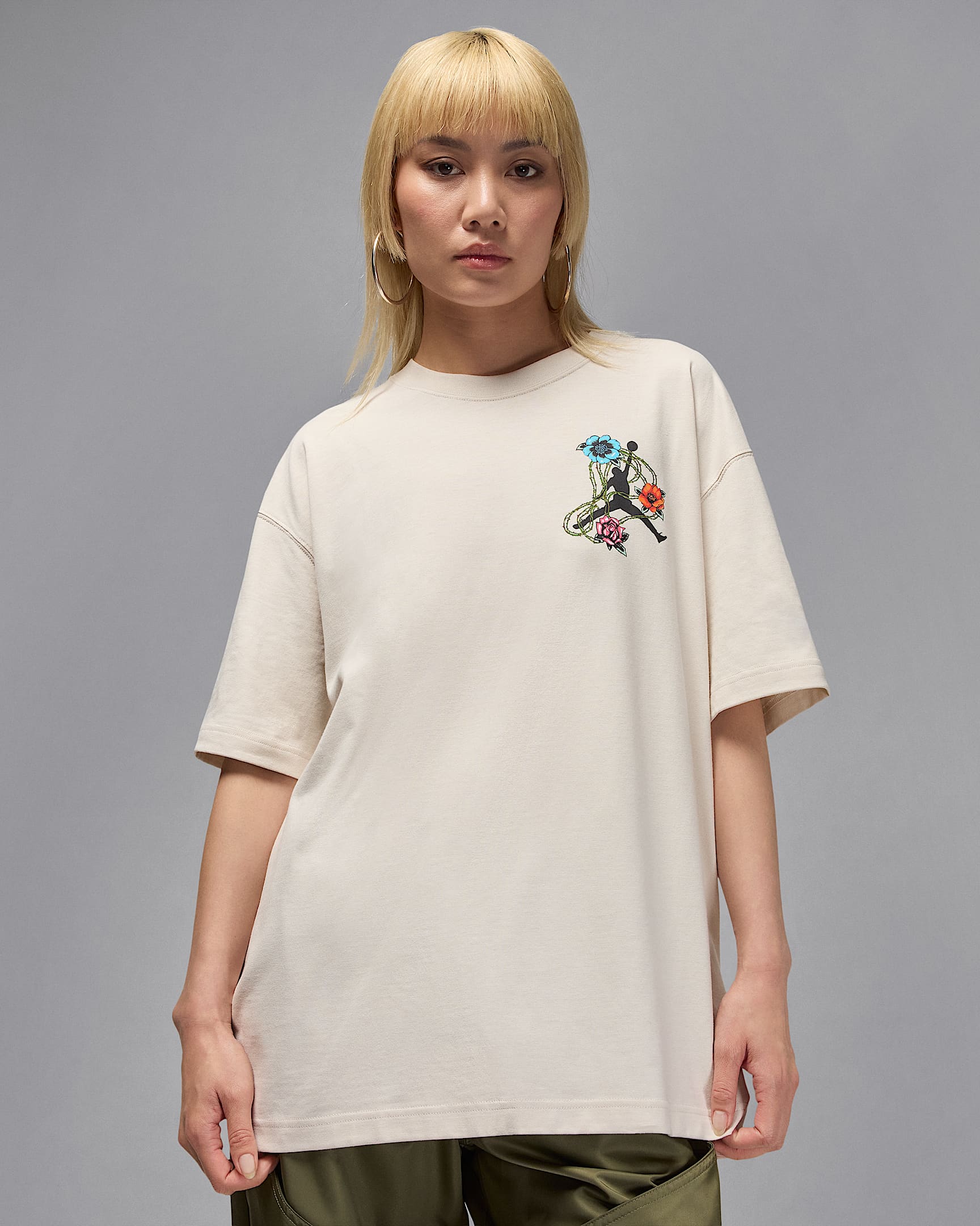 T-shirt à motif oversize Jordan Flight pour femme - Light Orewood Brown