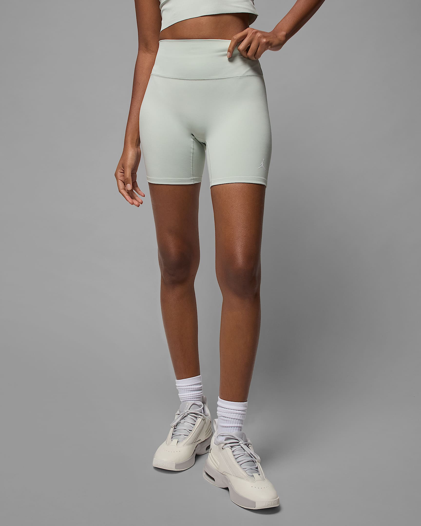 Jordan Sport Women's Dri-FIT High-Waisted 15cm (approx.) Shorts - Light Silver/White