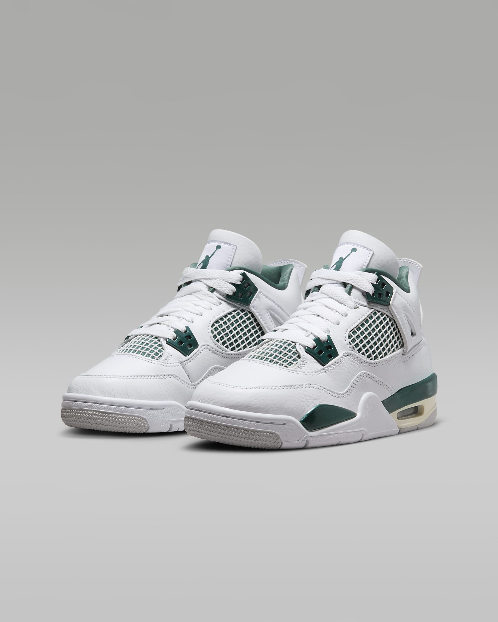 Tenis para niño talla grande Air Jordan 4 Retro "Oxidized Green" - Blanco/Blanco/Gris neutro/Verde oxidado