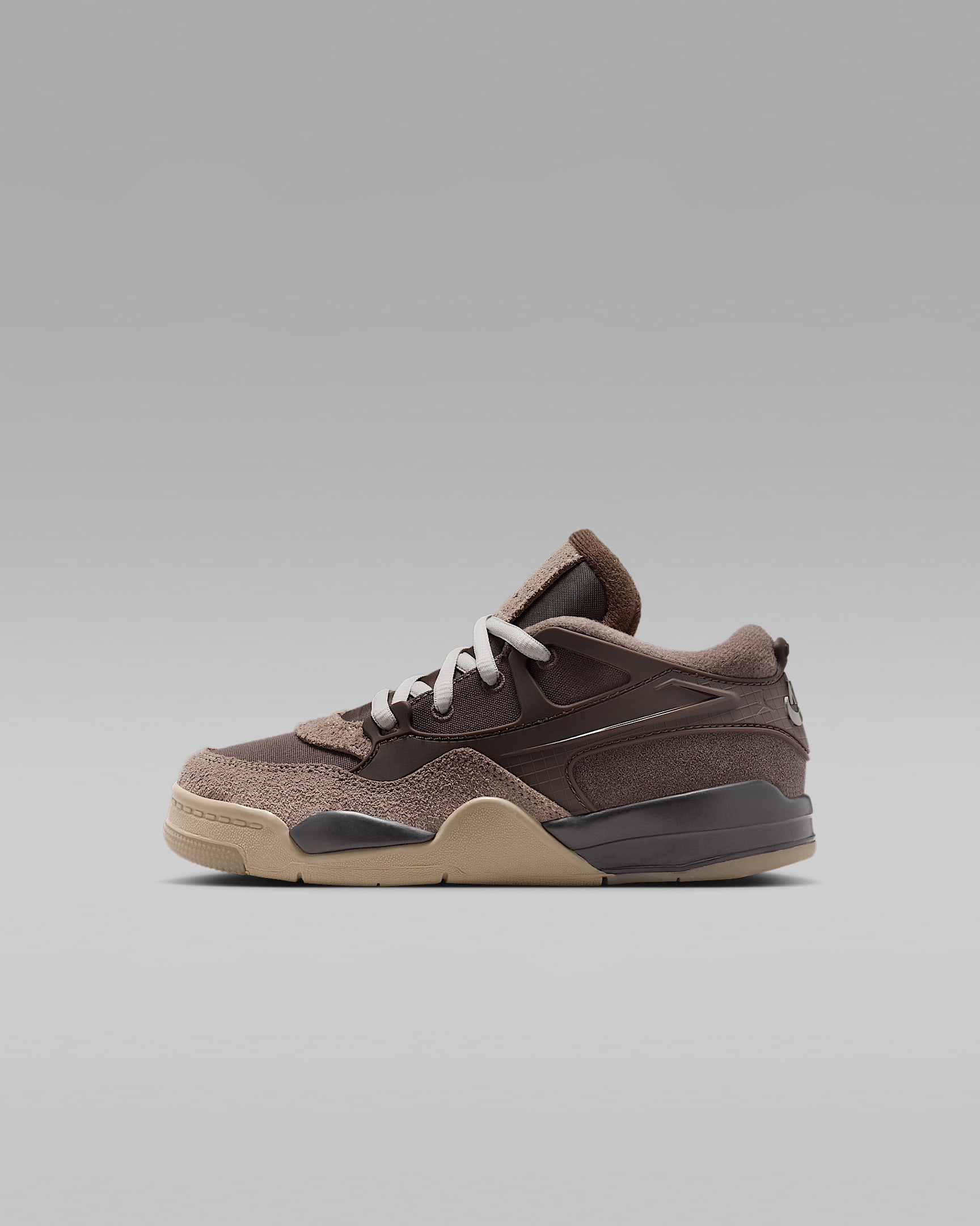 Jordan 4 RM Younger Kids' Shoes - Ironstone/Baroque Brown/Light Bone/Medium Olive