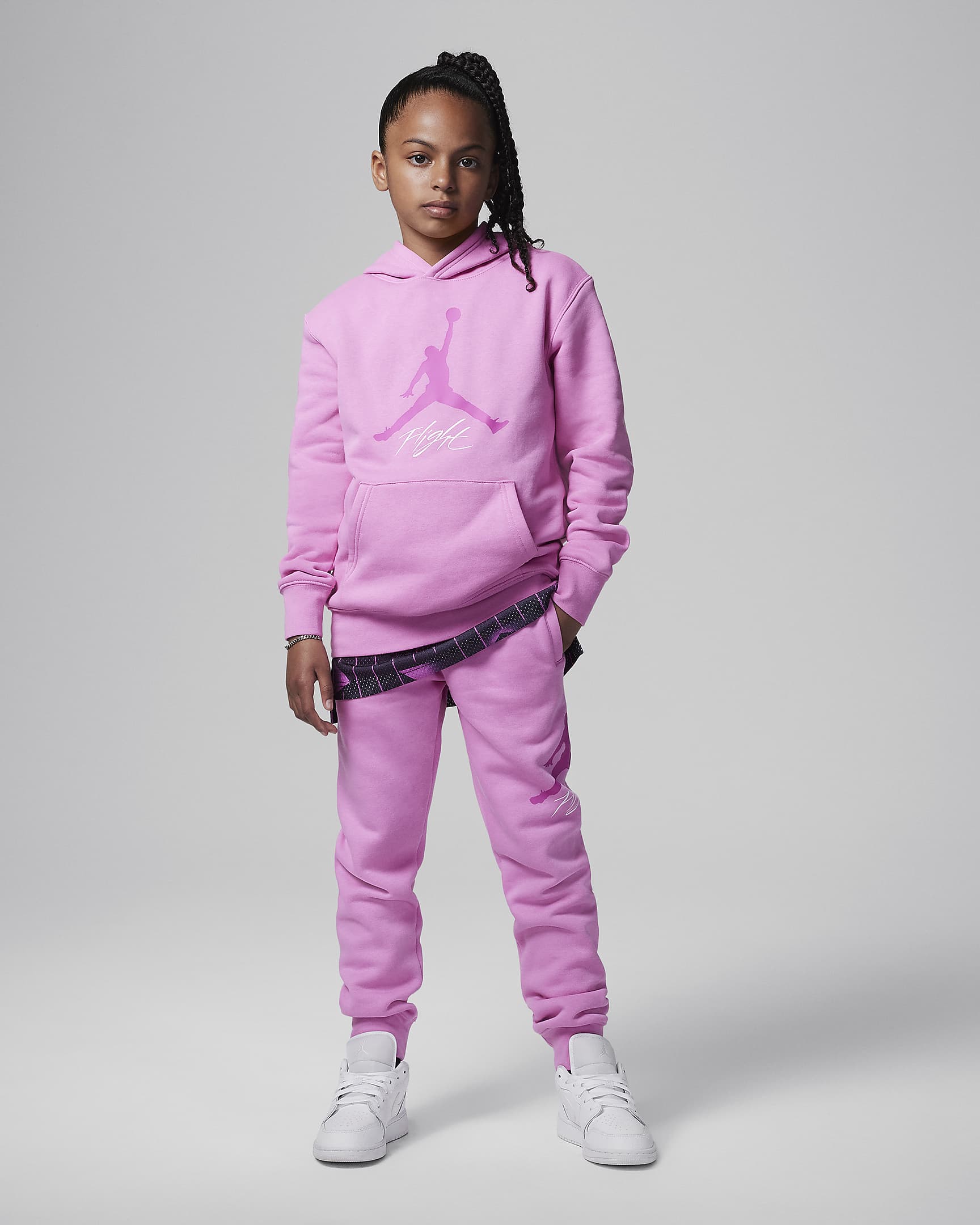 Jordan Older Kids' Jumpman Baseline Pullover Hoodie - Playful Pink