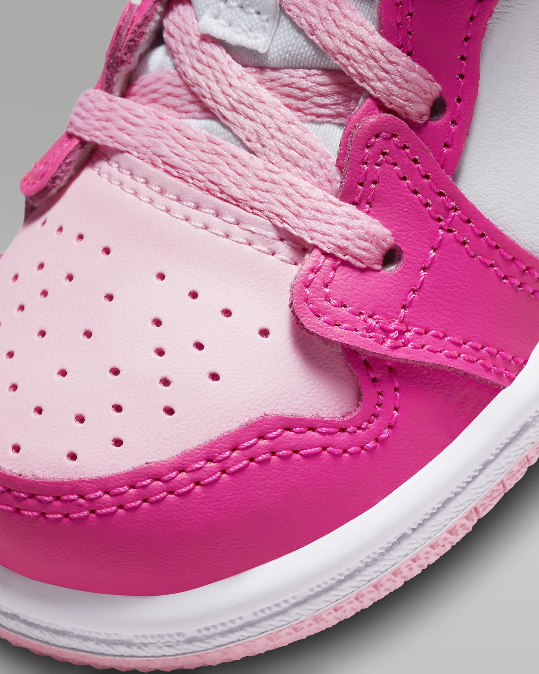 Jordan 1 Mid Baby/Toddler Shoes - White/Fierce Pink/Medium Soft Pink