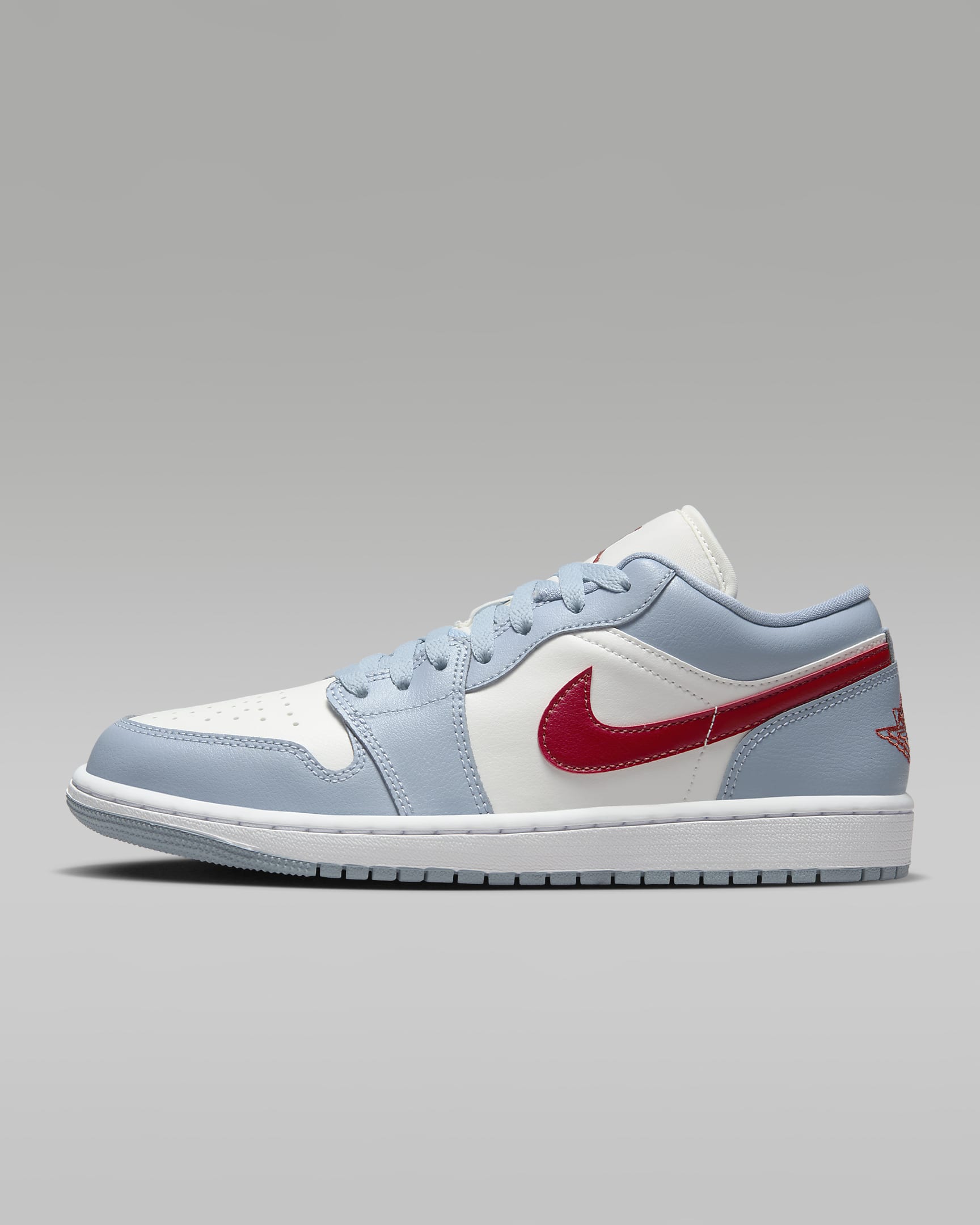 Sko Air Jordan 1 Low för kvinnor - Sail/Blue Grey/Vit/Dune Red