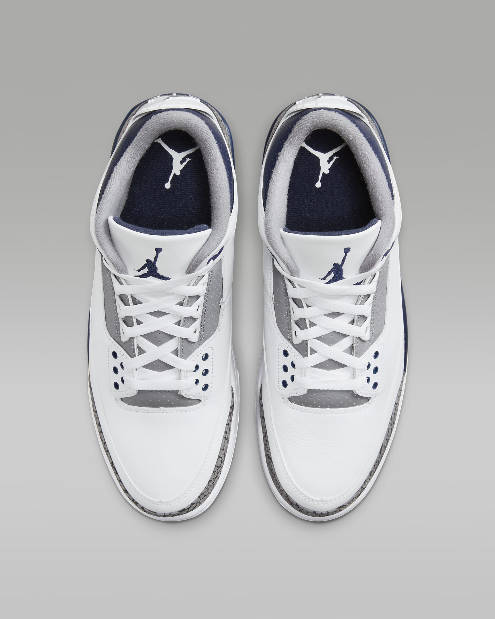 Air Jordan 3 Retro 男鞋 - 白色/Cement Grey/黑色/Midnight Navy