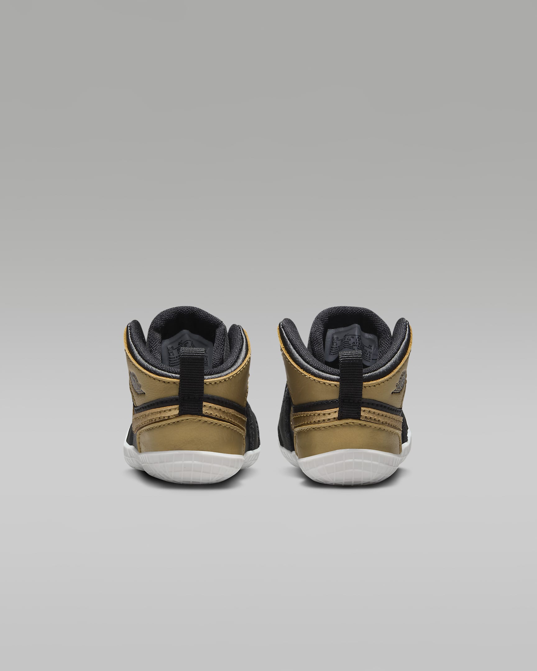 Jordan 1 Wiegbootie voor baby's - Zwart/Sail/Metallic Gold