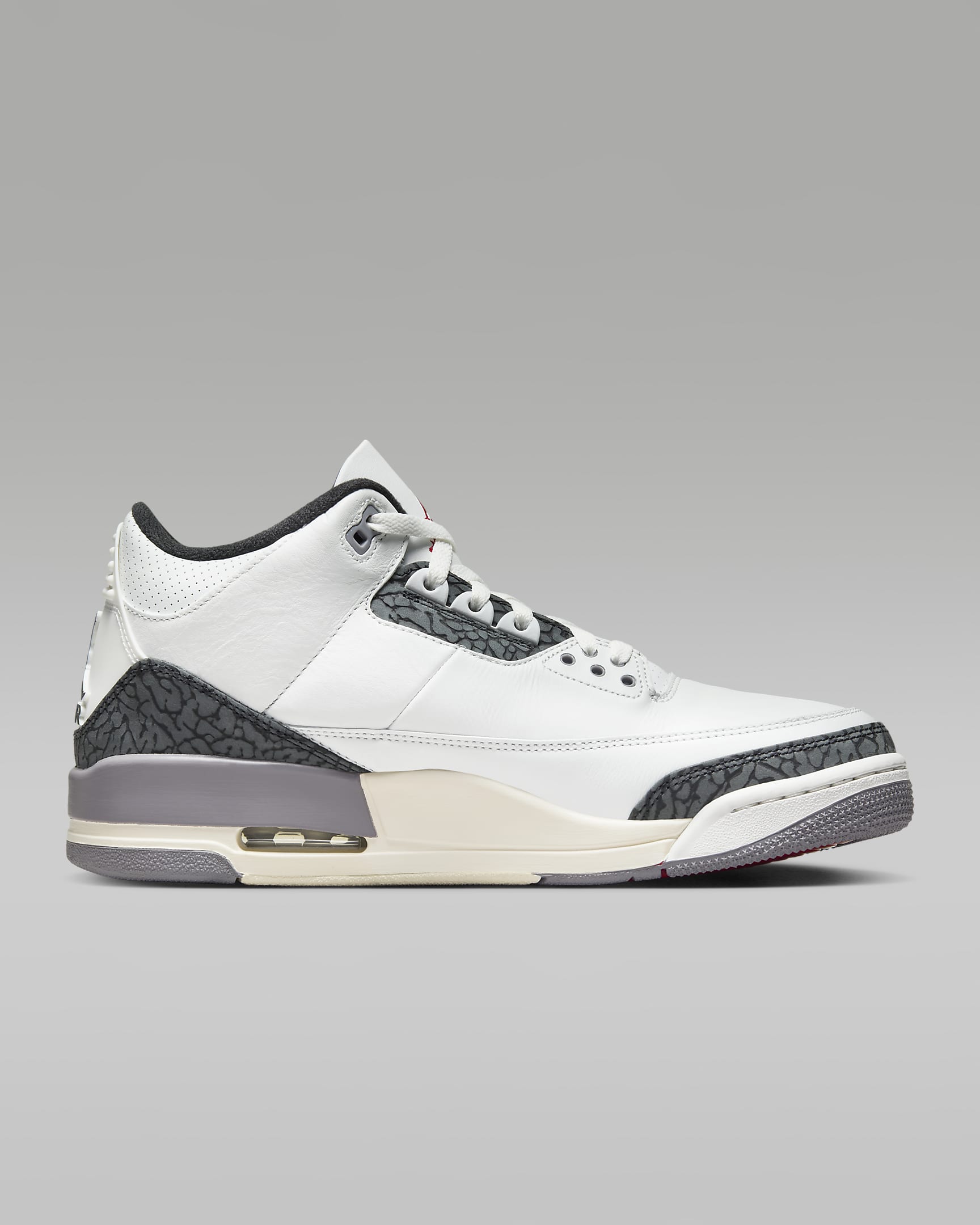 Tenis para hombre Air Jordan 3 Retro "Cement Grey" - Blanco cumbre/Gris cemento/Negro/Rojo pasión