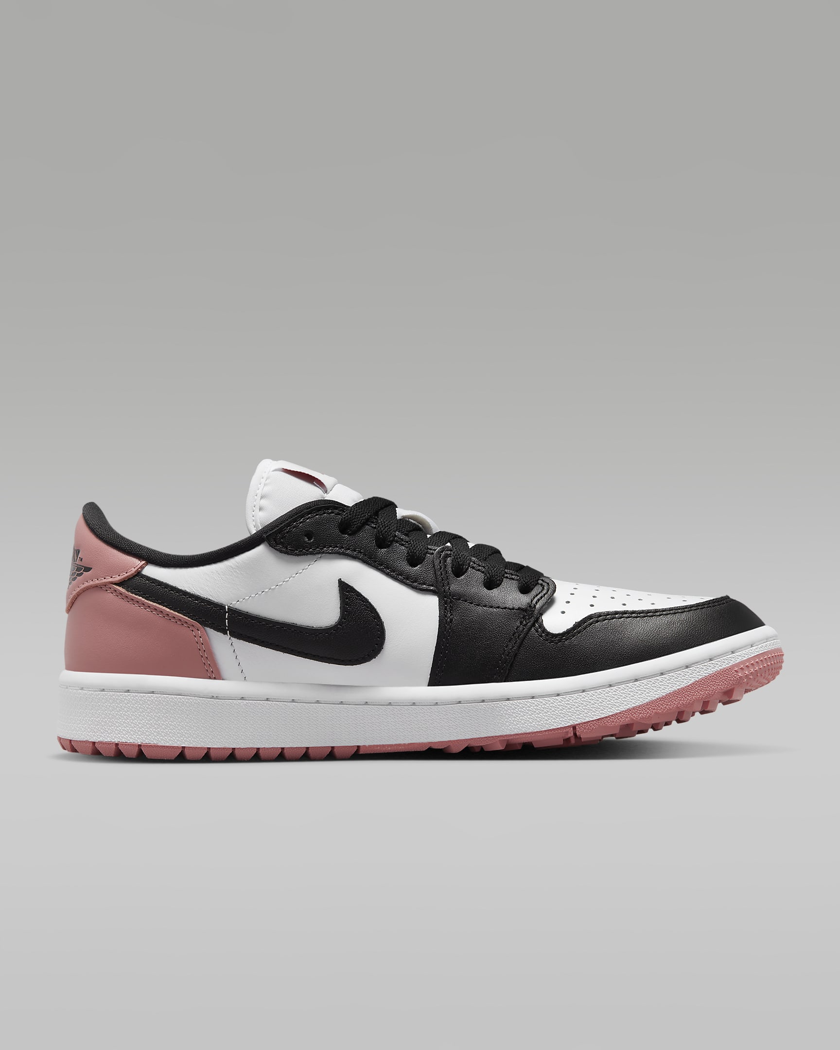 Air Jordan 1 Low G Golf Shoes - White/Rust Pink/Black