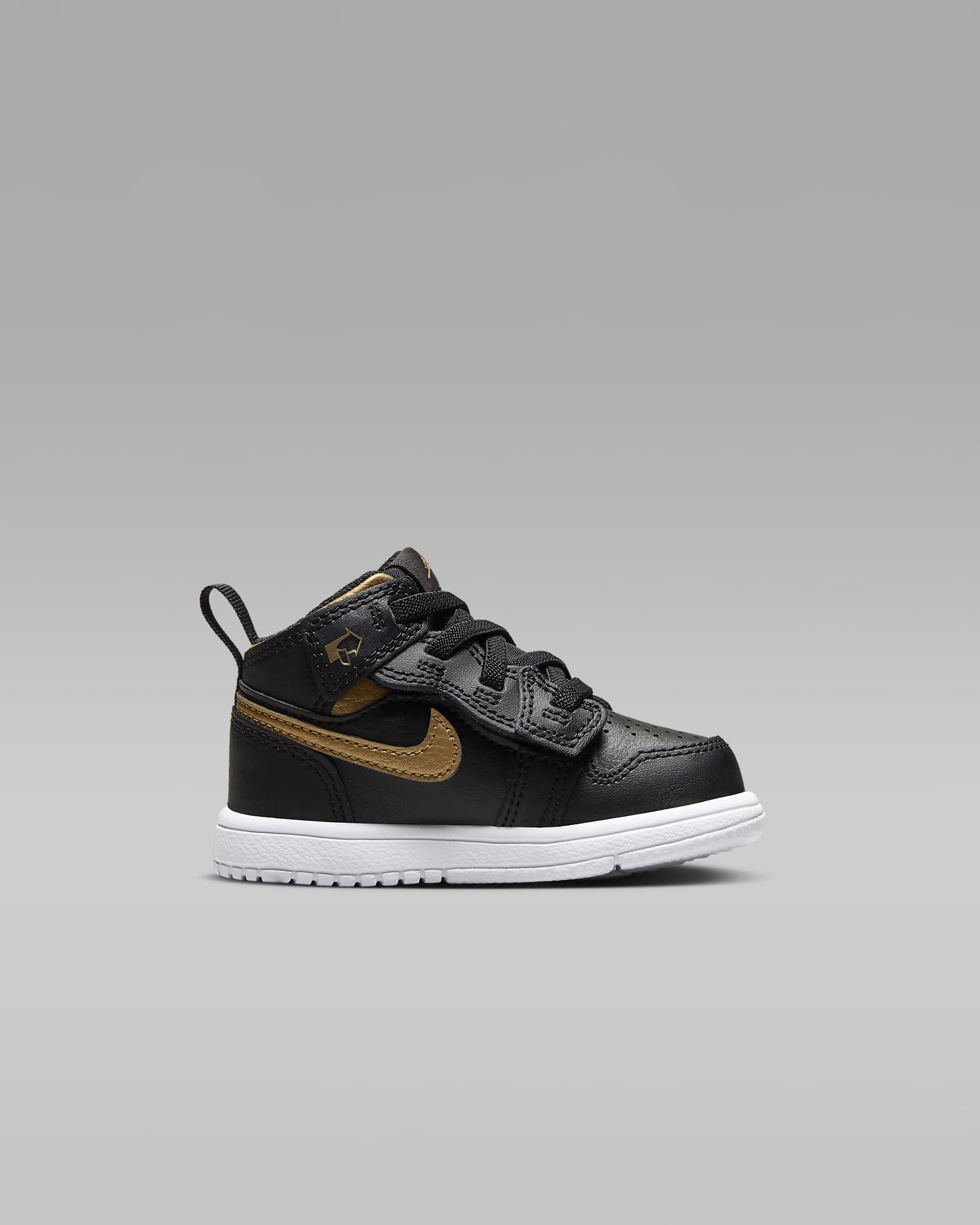 Jordan 1 Mid Alt sko til sped-/småbarn - Svart/Hvit/Metallic Gold