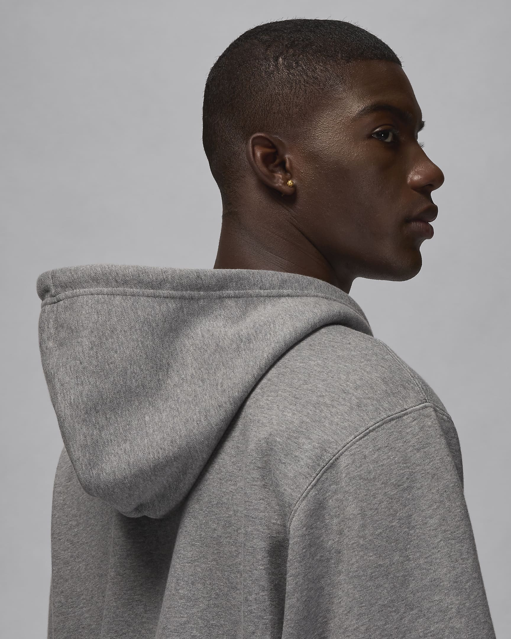 Jordan Brooklyn Fleece Sudadera con capucha y cremallera completa - Hombre - Carbon Heather/Blanco