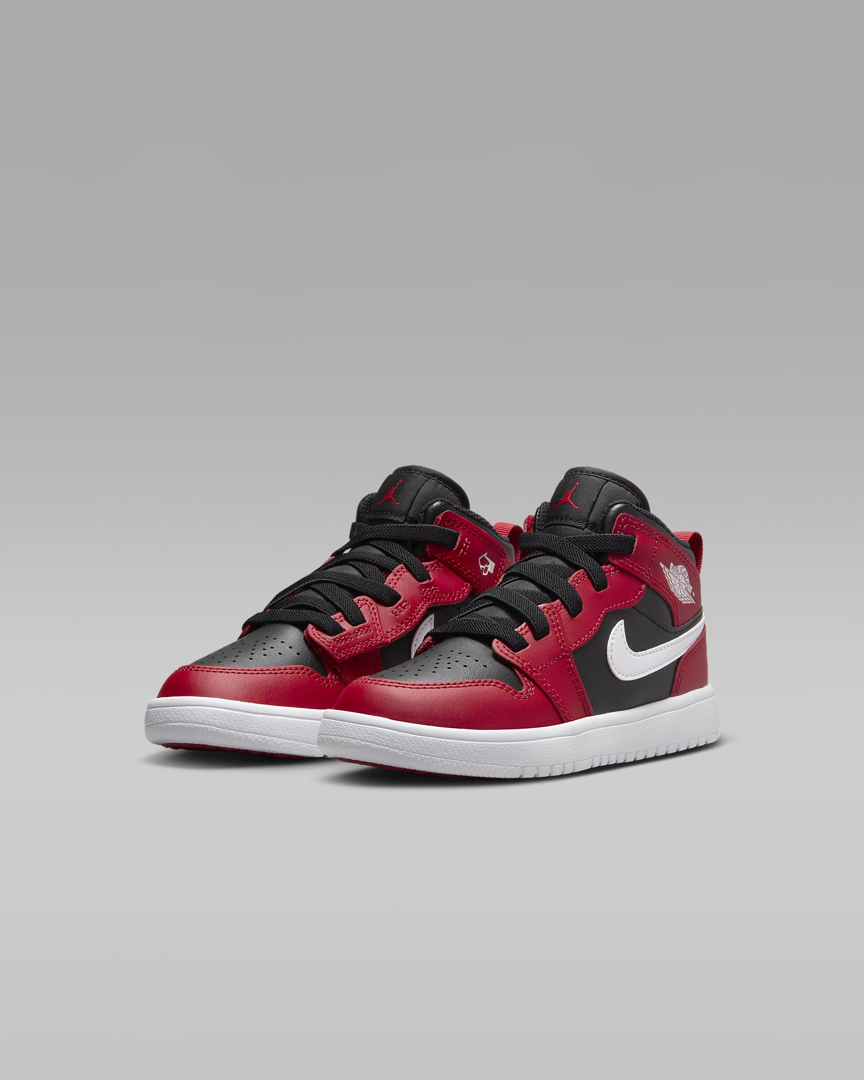 Jordan 1 Mid Alt Little Kids' Shoes - Black/Gym Red/White