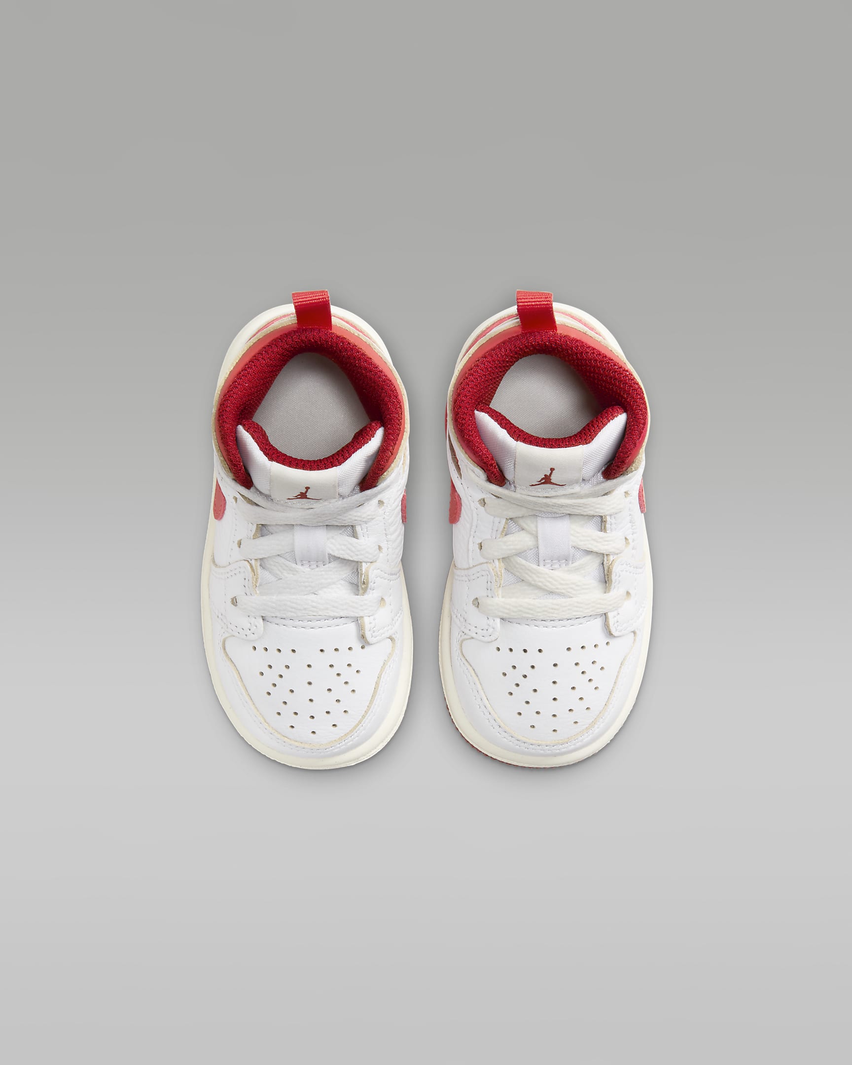 Jordan 1 Mid SE Baby/Toddler Shoes - White/Dune Red/Sail/Lobster