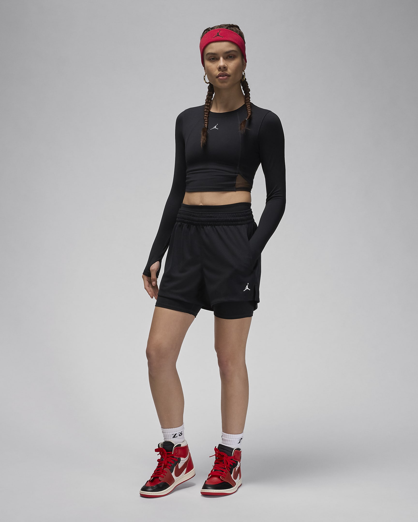 Short en mesh Jordan Sport pour femme - Noir/Blanc