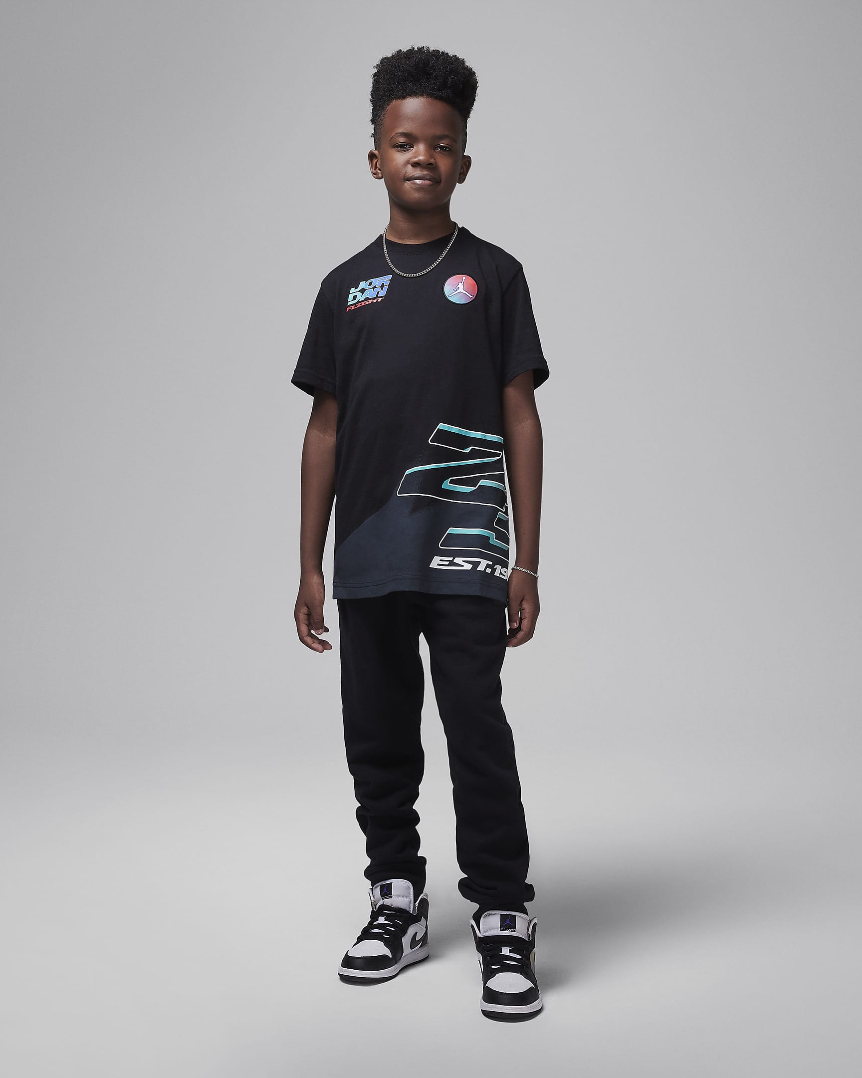 Jordan motorshirt voor kids - Zwart