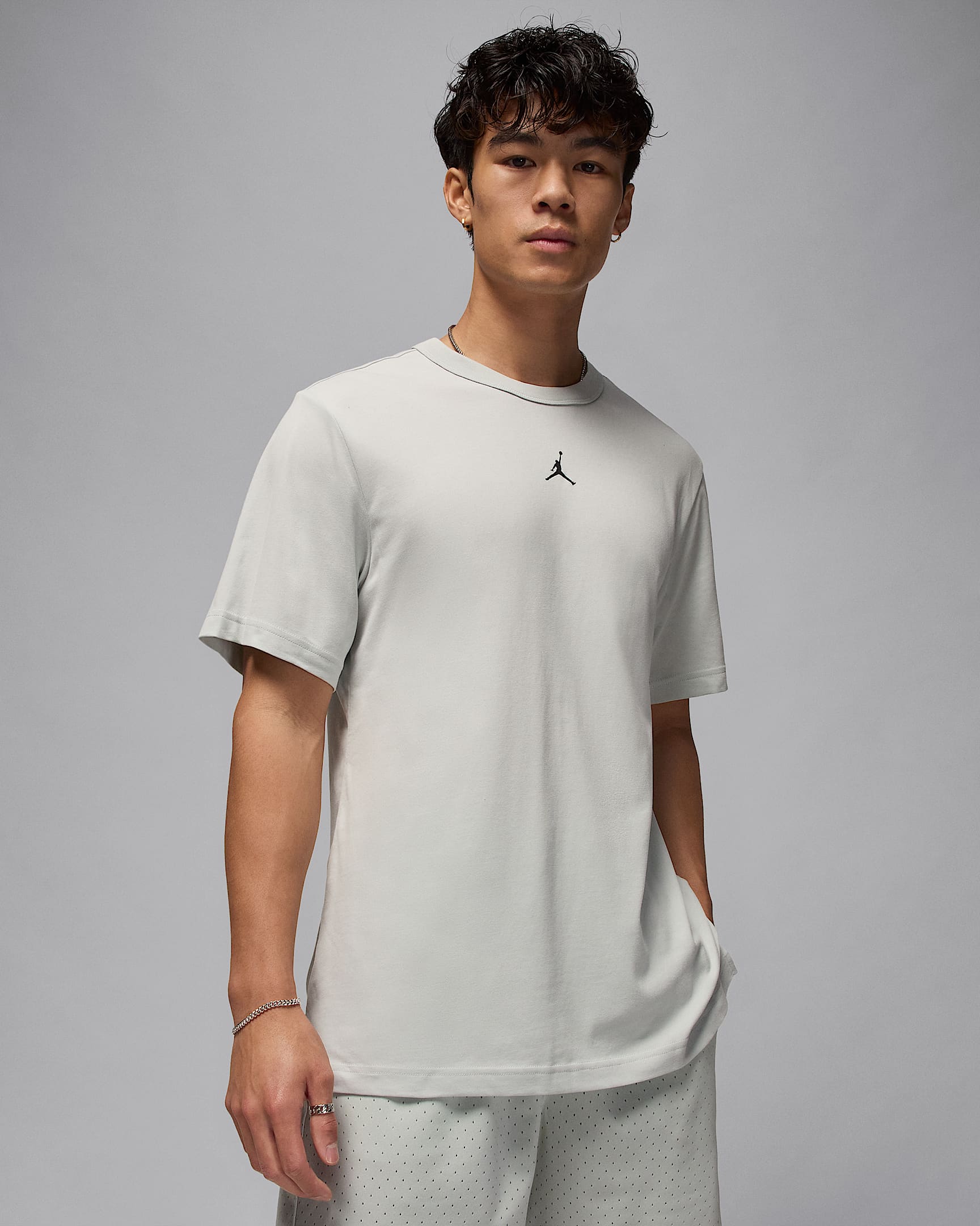 Jordan Sport Dri-FIT Kurzarmshirt für Herren - Light Silver/Schwarz