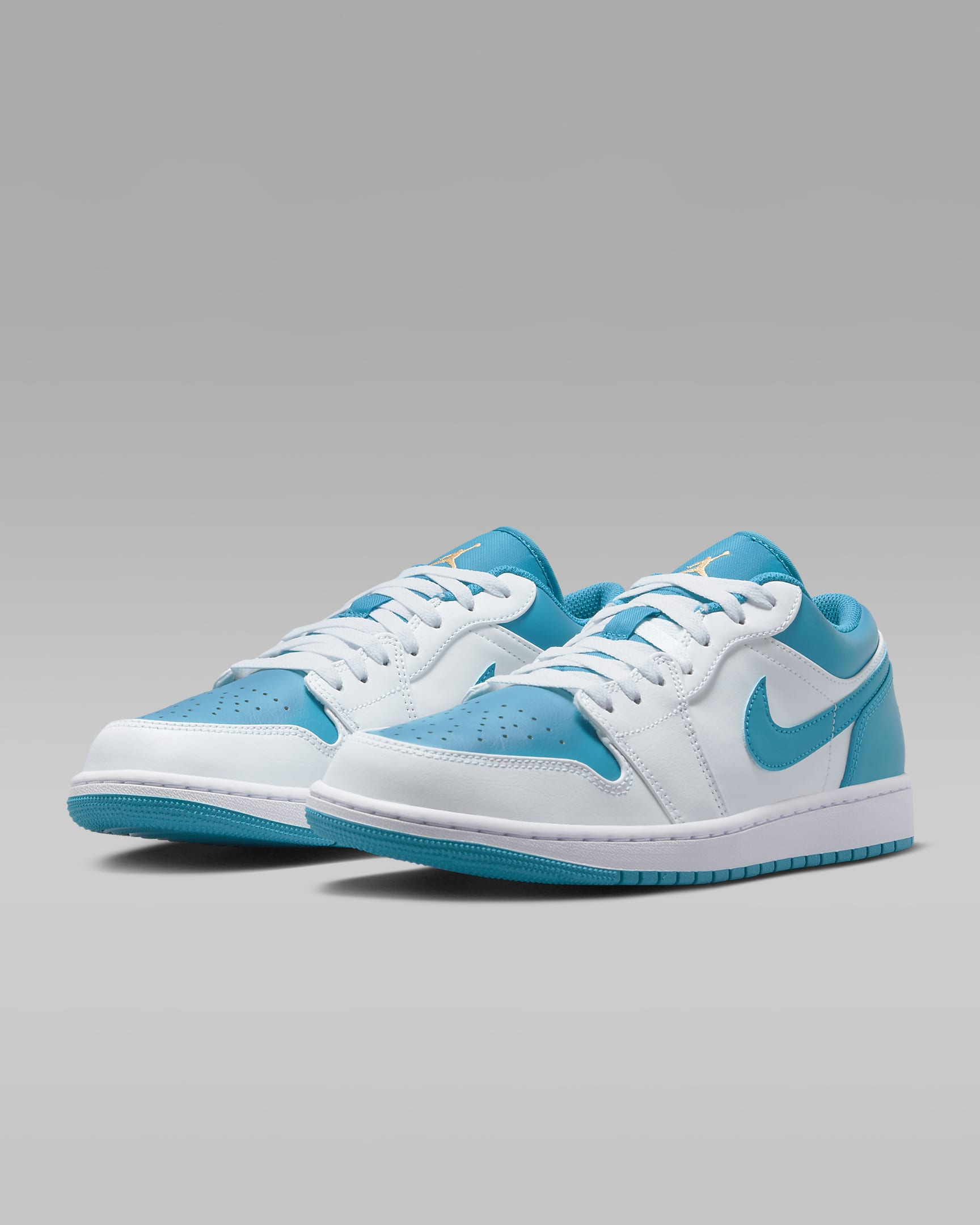 Air Jordan 1 Low Men's Shoes - White/Aquatone/Celestial Gold