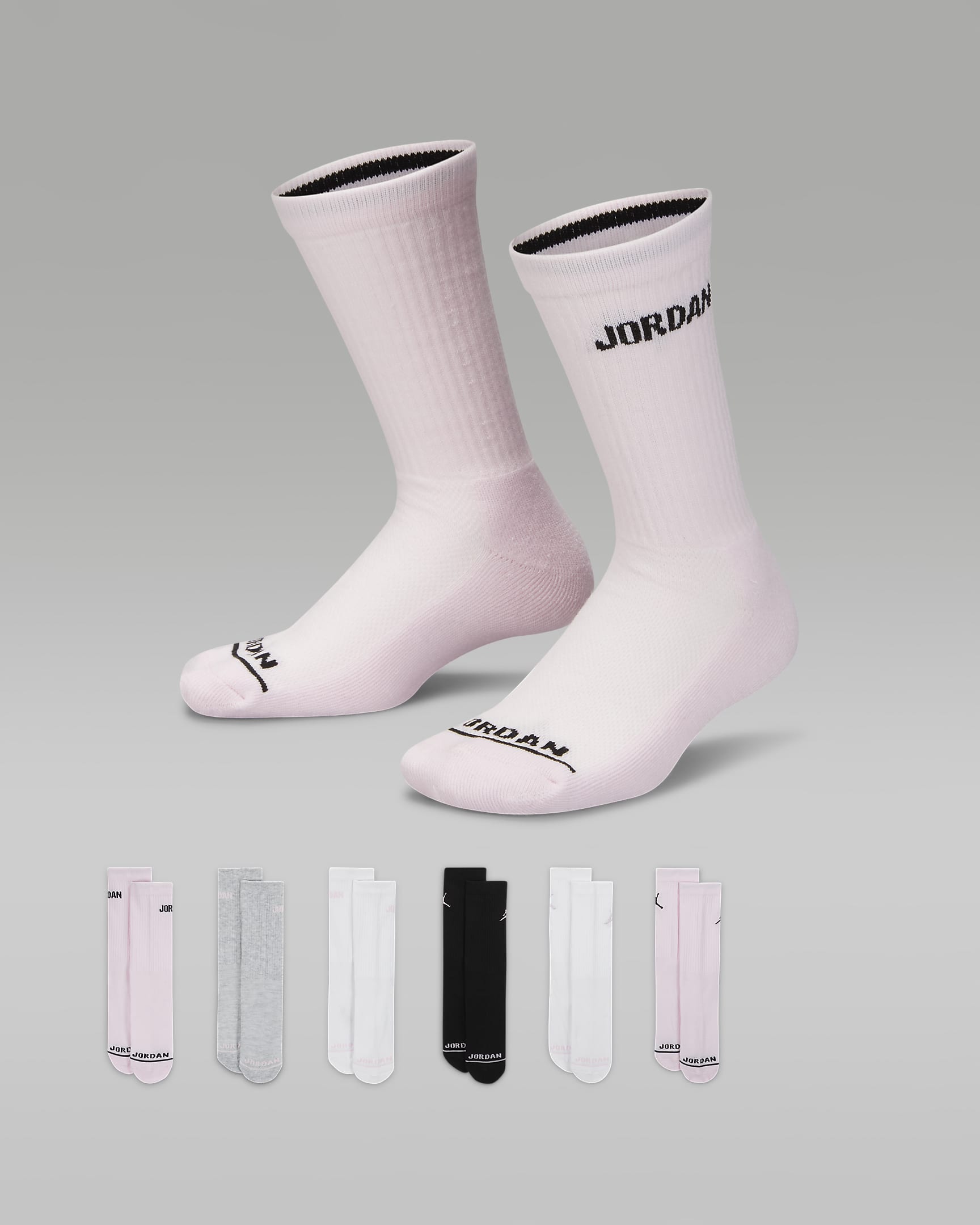 Jordan Legend Crew-Socken für ältere Kinder (6 Paar) - Pink Foam