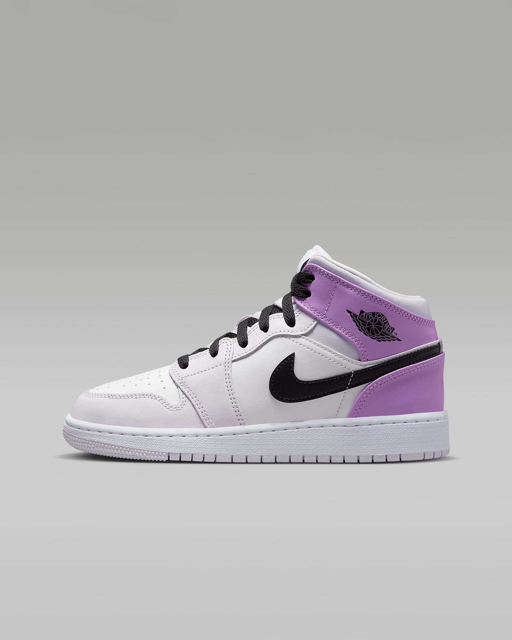 Air Jordan 1 Mid Older Kids' Shoes - Barely Grape/White/Rush Fuchsia/Black