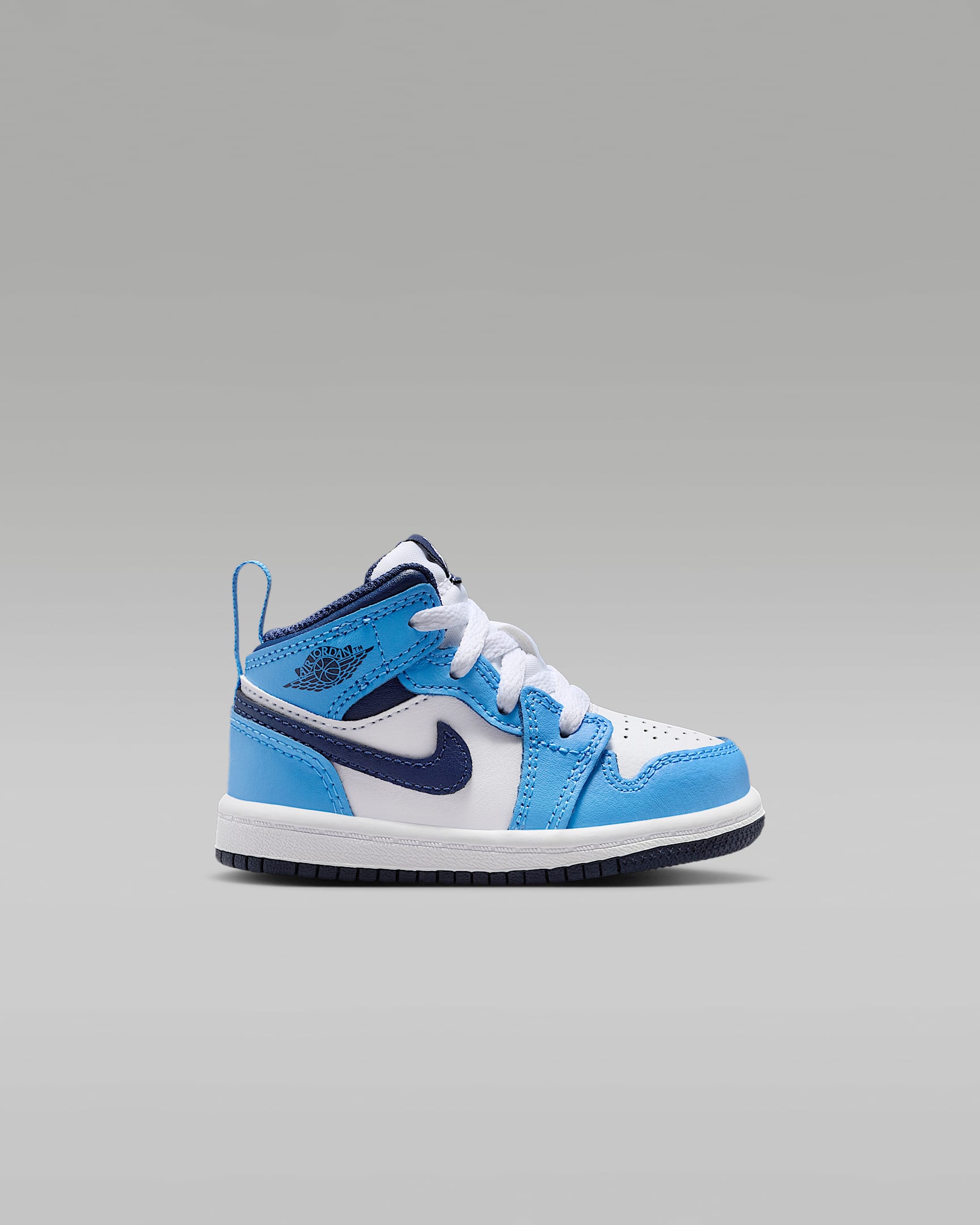 Jordan 1 Mid Baby/Toddler Shoes - University Blue/White/Sail/Midnight Navy