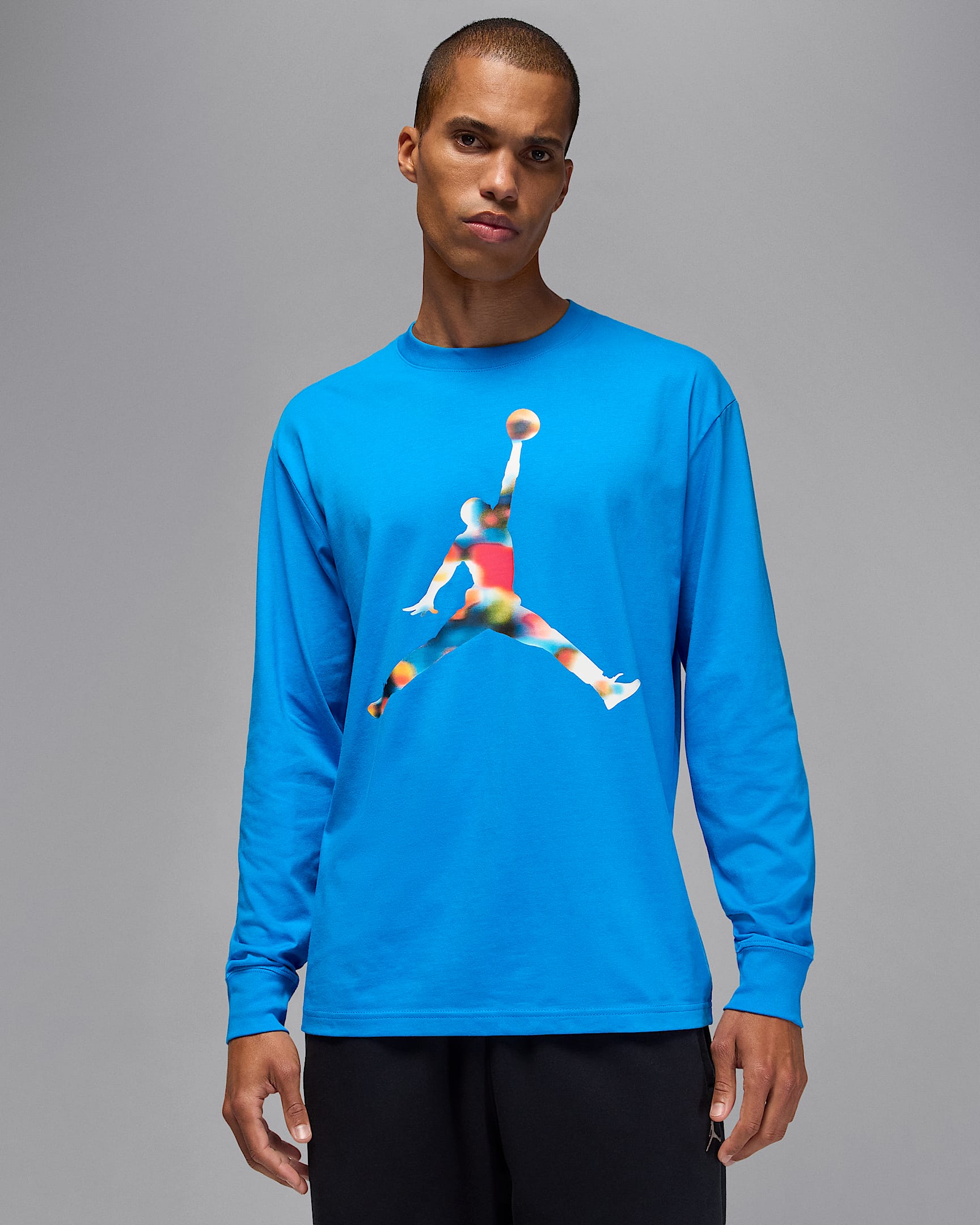 Jordan Flight Men's Long-Sleeve Crewneck T-Shirt - Light Photo Blue