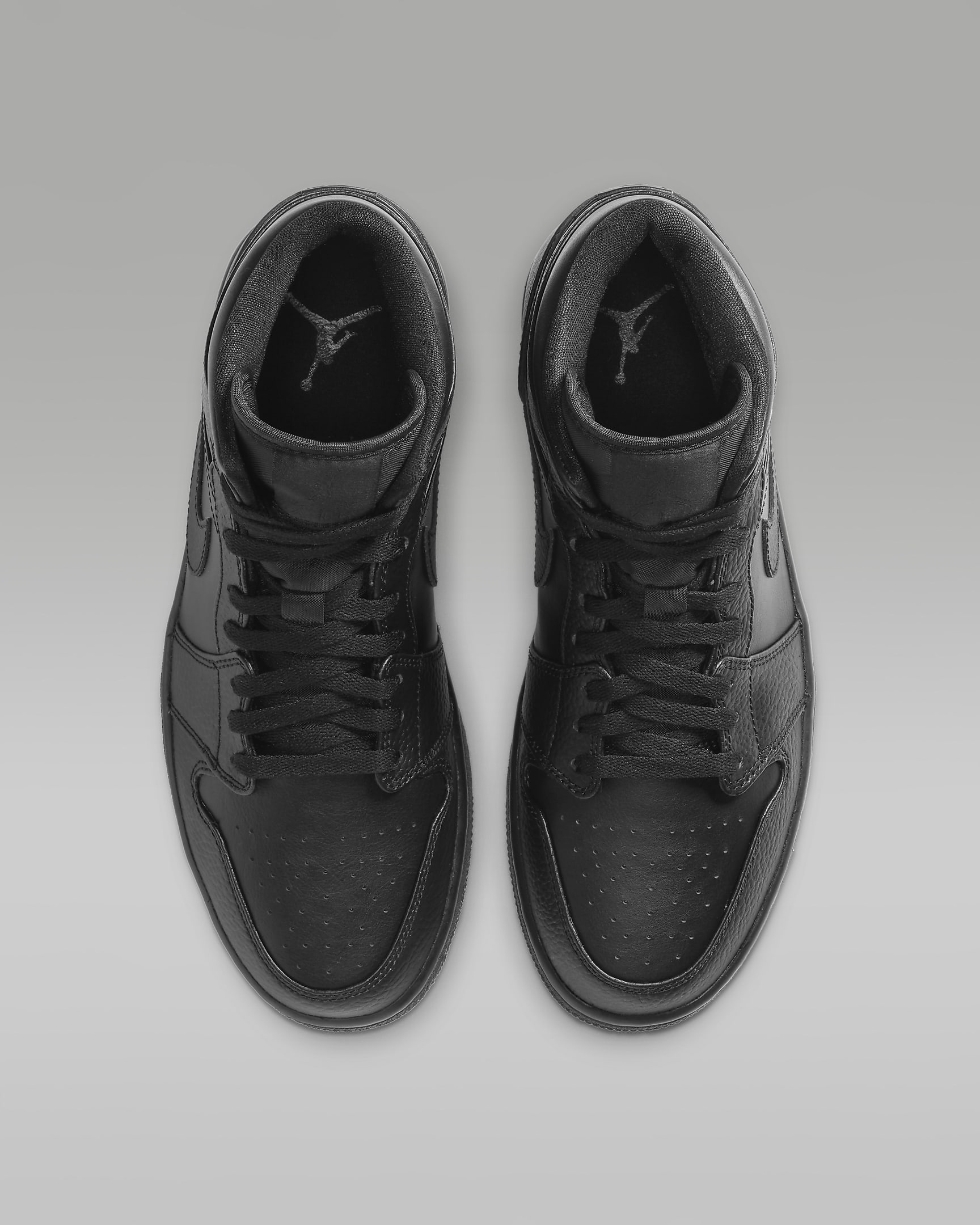 Air Jordan 1 Mid Shoes - Black/Black/Black