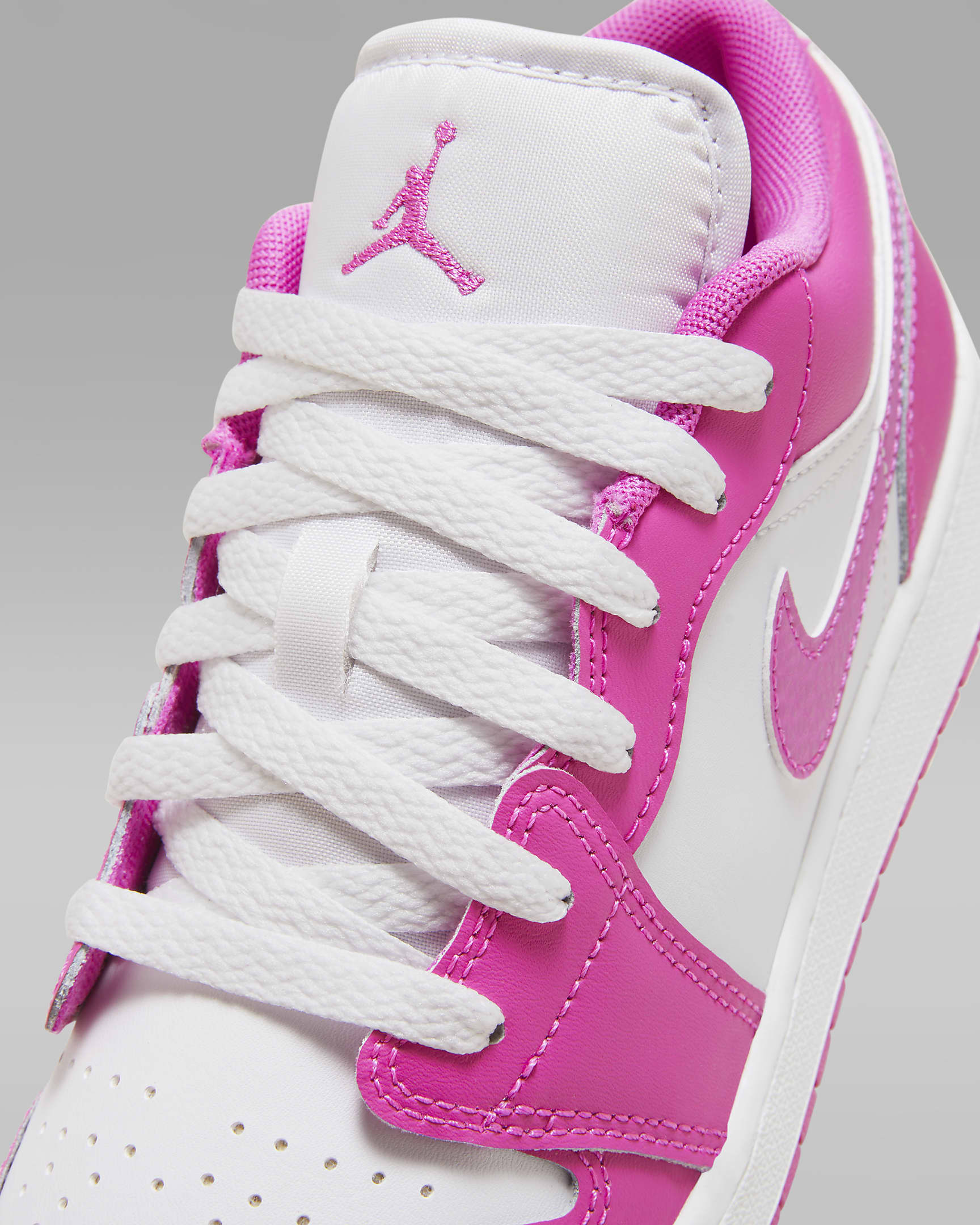 Air Jordan 1 Low kinderschoenen - Fire Pink/Wit/Iris Whisper