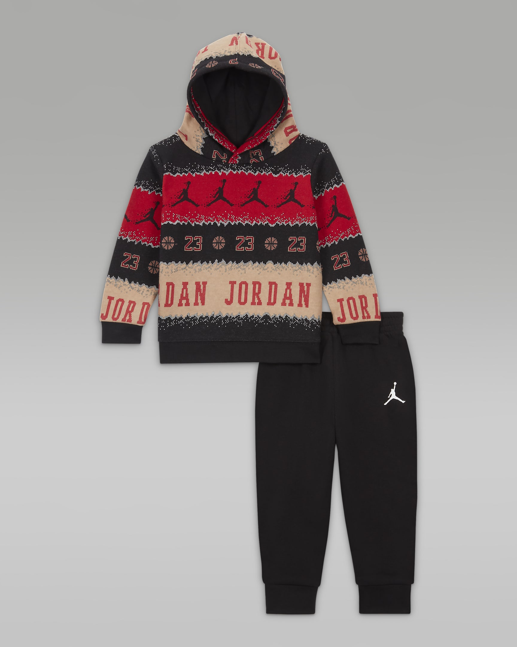 Jordan MJ Holiday Pullover Set Baby 2-Piece Hoodie Set - Black