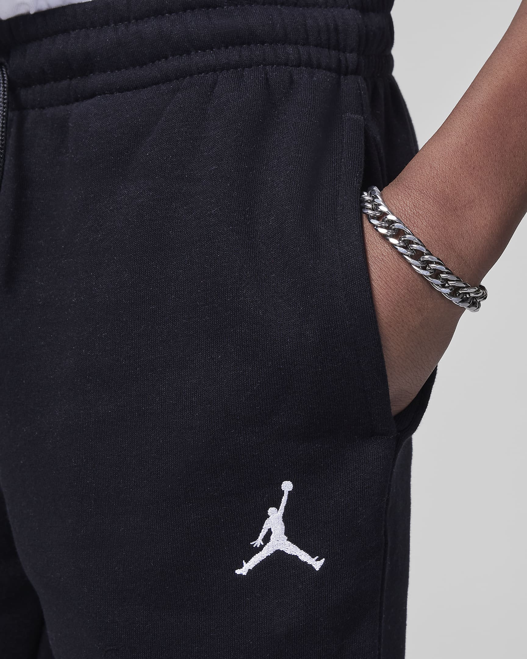 Παντελόνι Jordan MJ Brooklyn Fleece Essentials για μεγάλα παιδιά - Μαύρο