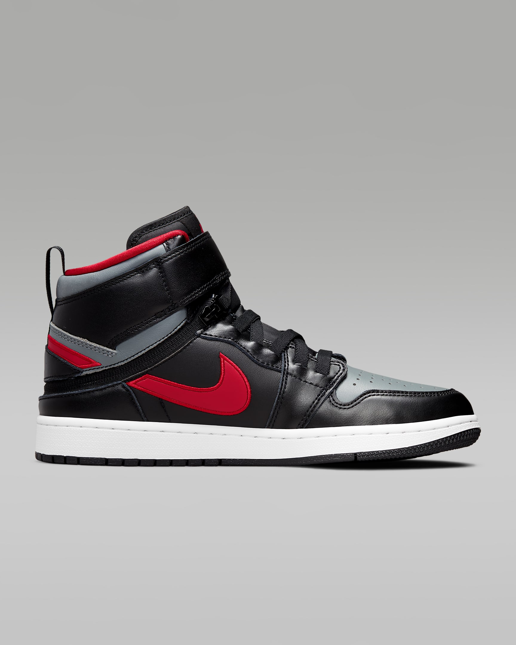 Air Jordan 1 Hi FlyEase Men's Shoes - Black/Smoke Grey/White/Gym Red