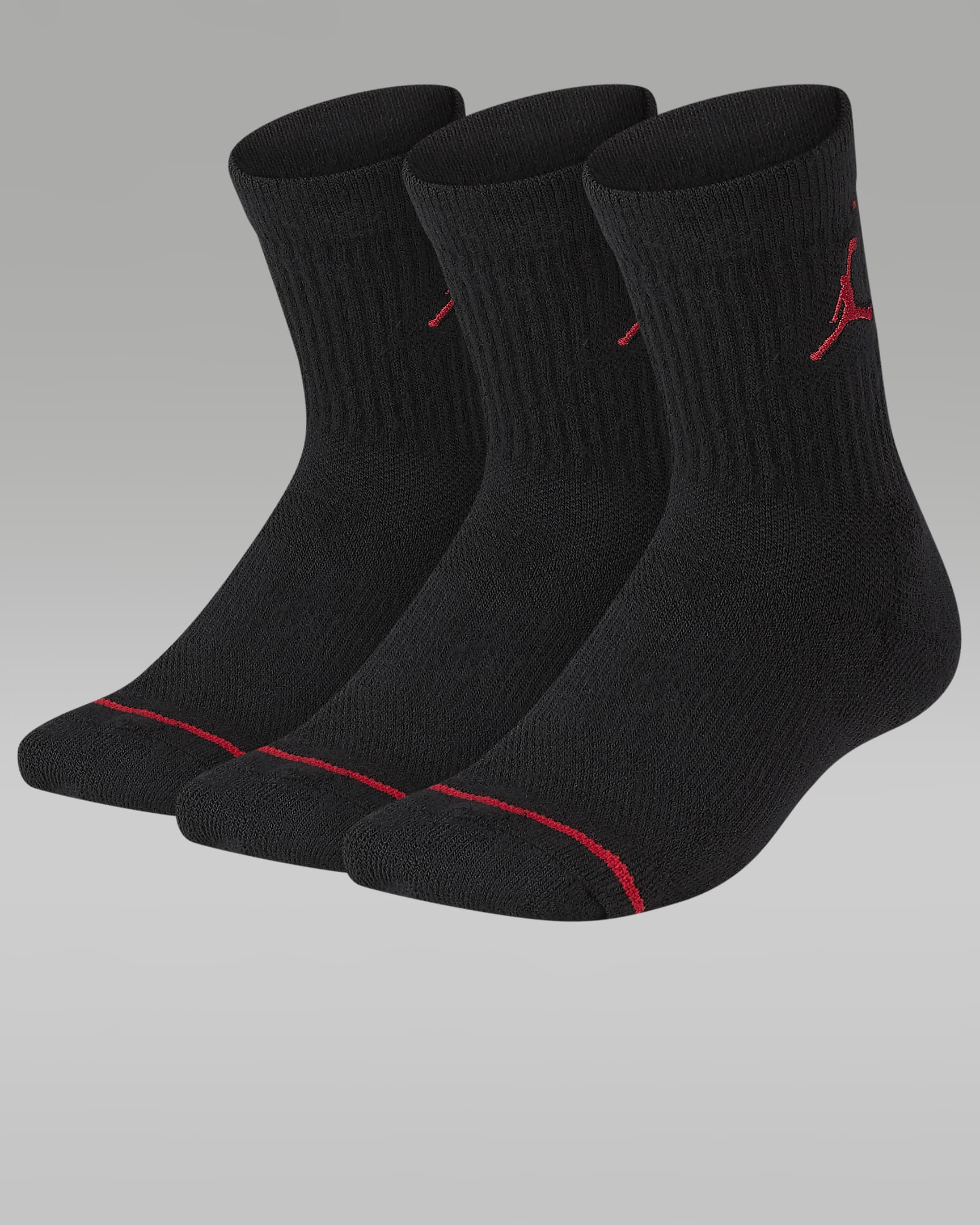 Jordan Jumpman Little Kids' Cushioned Crew Socks (3 Pairs) - Black