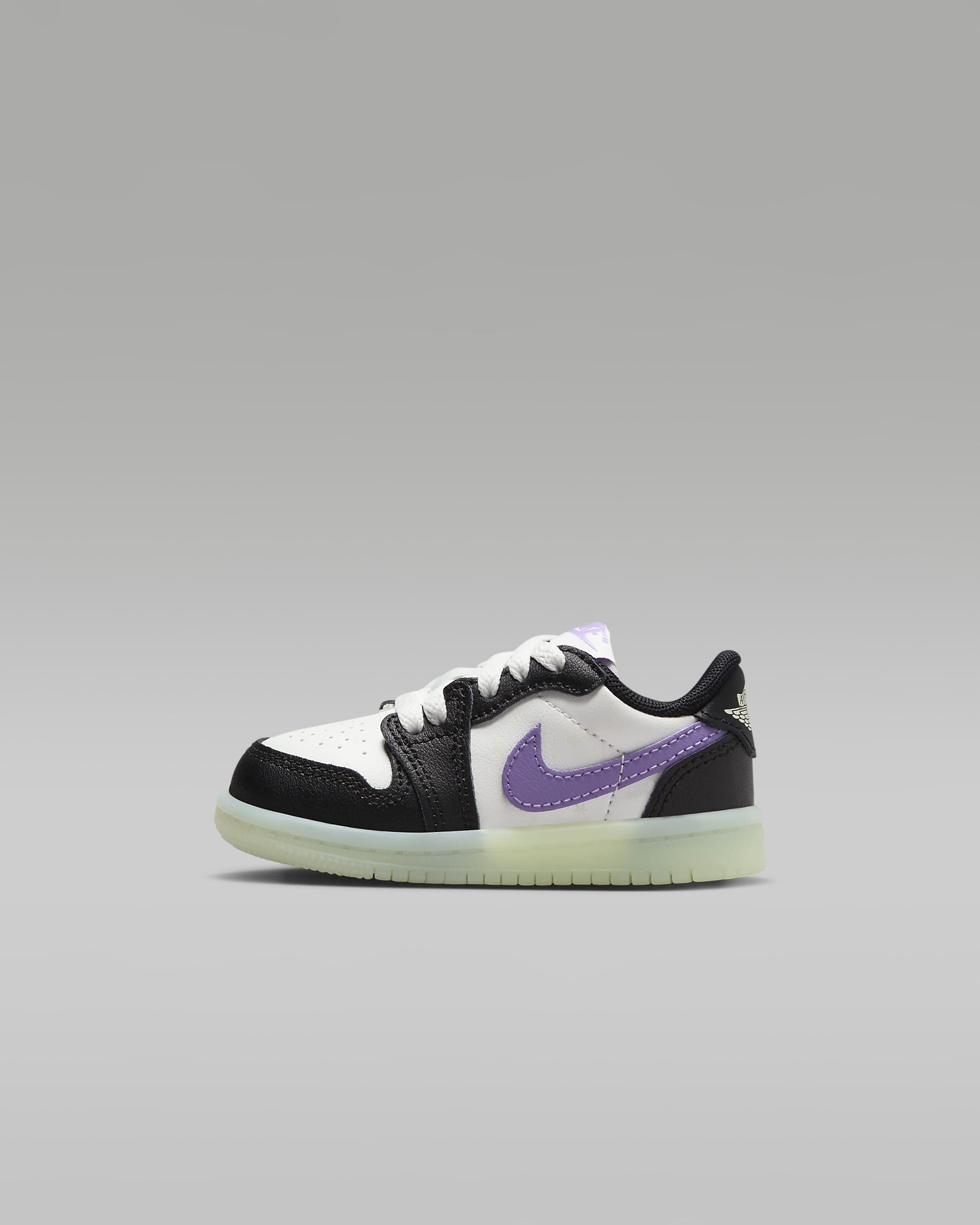 Jordan 1 Retro Low Baby/Toddler Shoes - Black/Volt Tint/Summit White/Black Raspberry