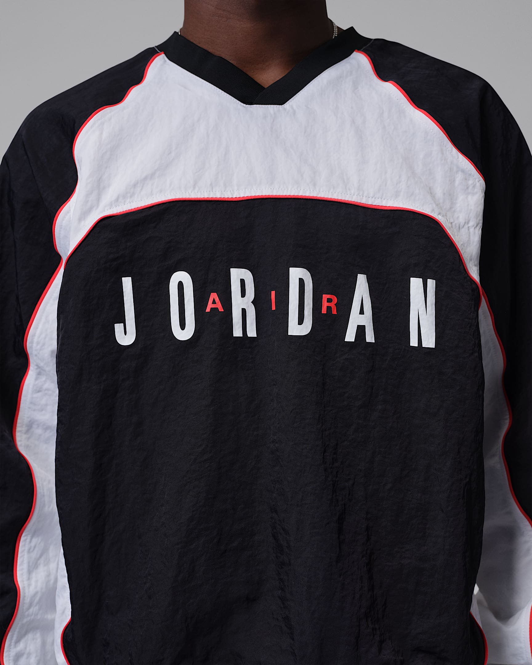 Jordan Flight Men's Long-Sleeve Warm-Up Top - Black/White/Chile Red/White