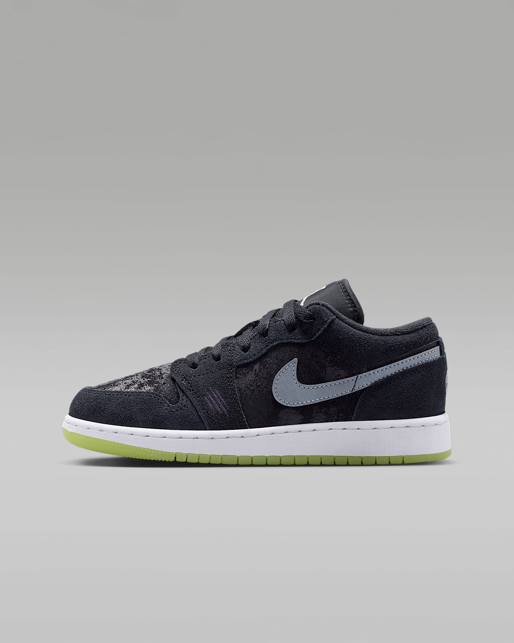 Scarpa Air Jordan 1 Low – Ragazzo/a - Nero/Barely Volt/Dark Raisin/Iron Grey