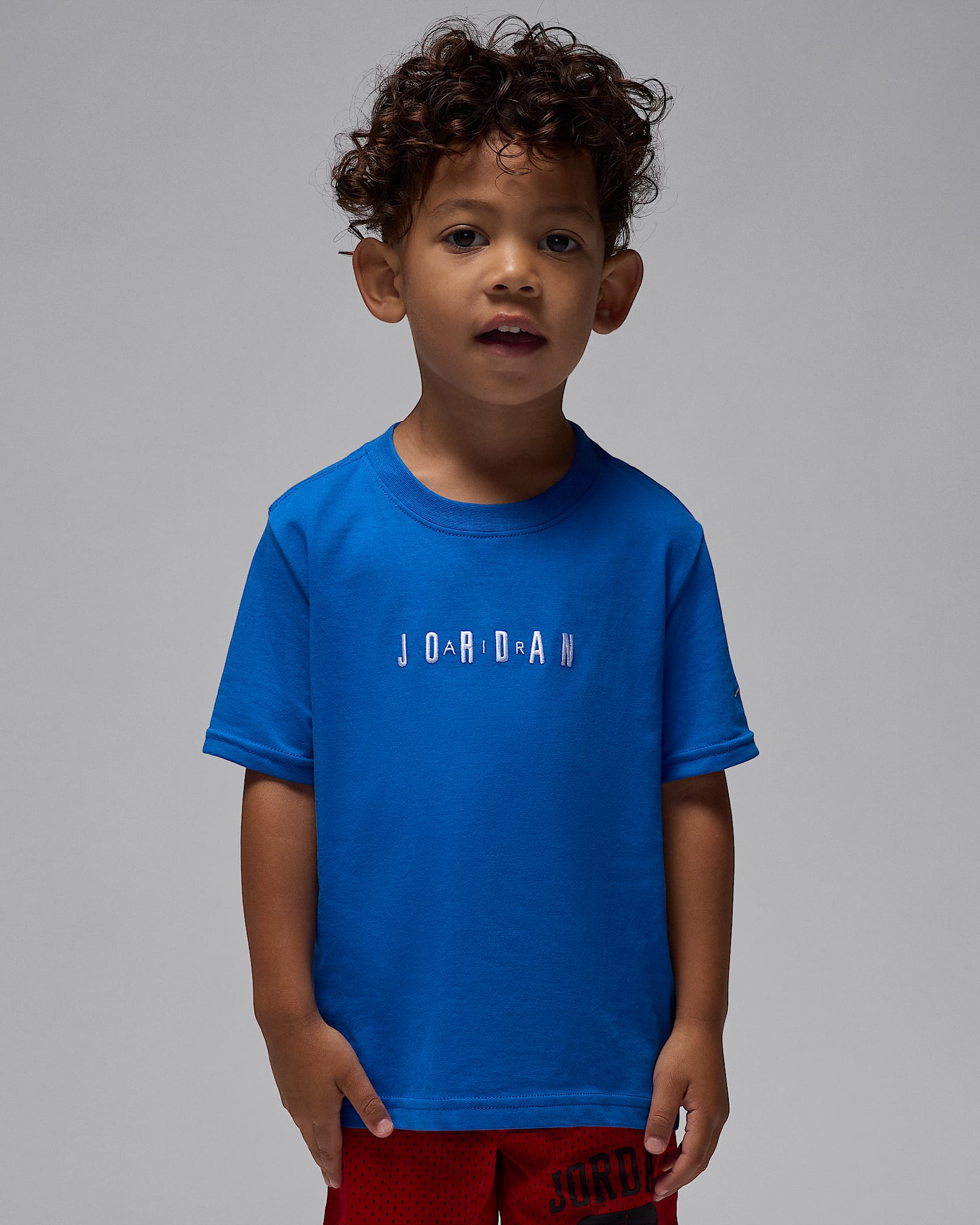 Playera bordada para niños talla pequeña Jordan - Azul deportivo