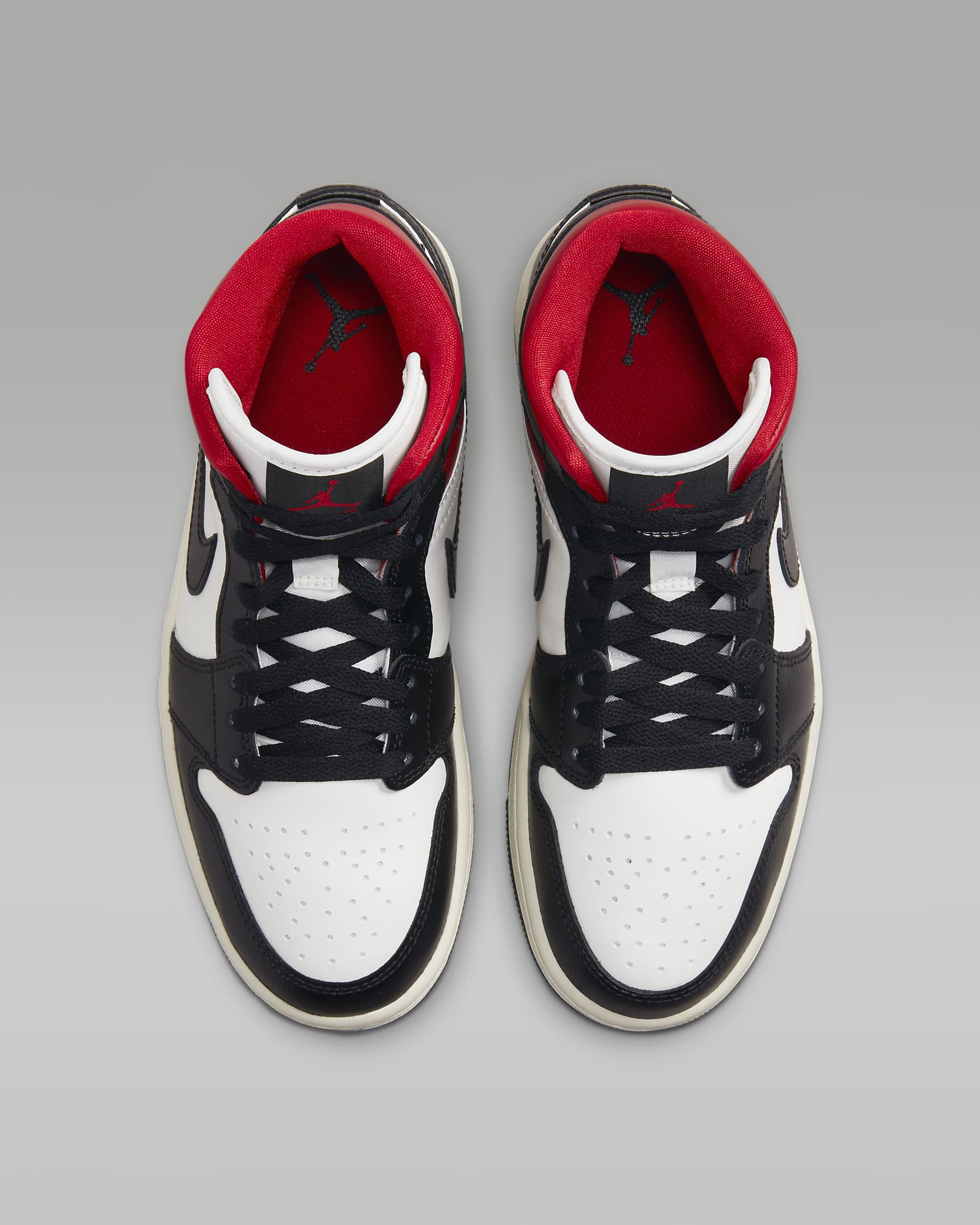 Air Jordan 1 Mid Women's Shoes - Black/Sail/Gym Red