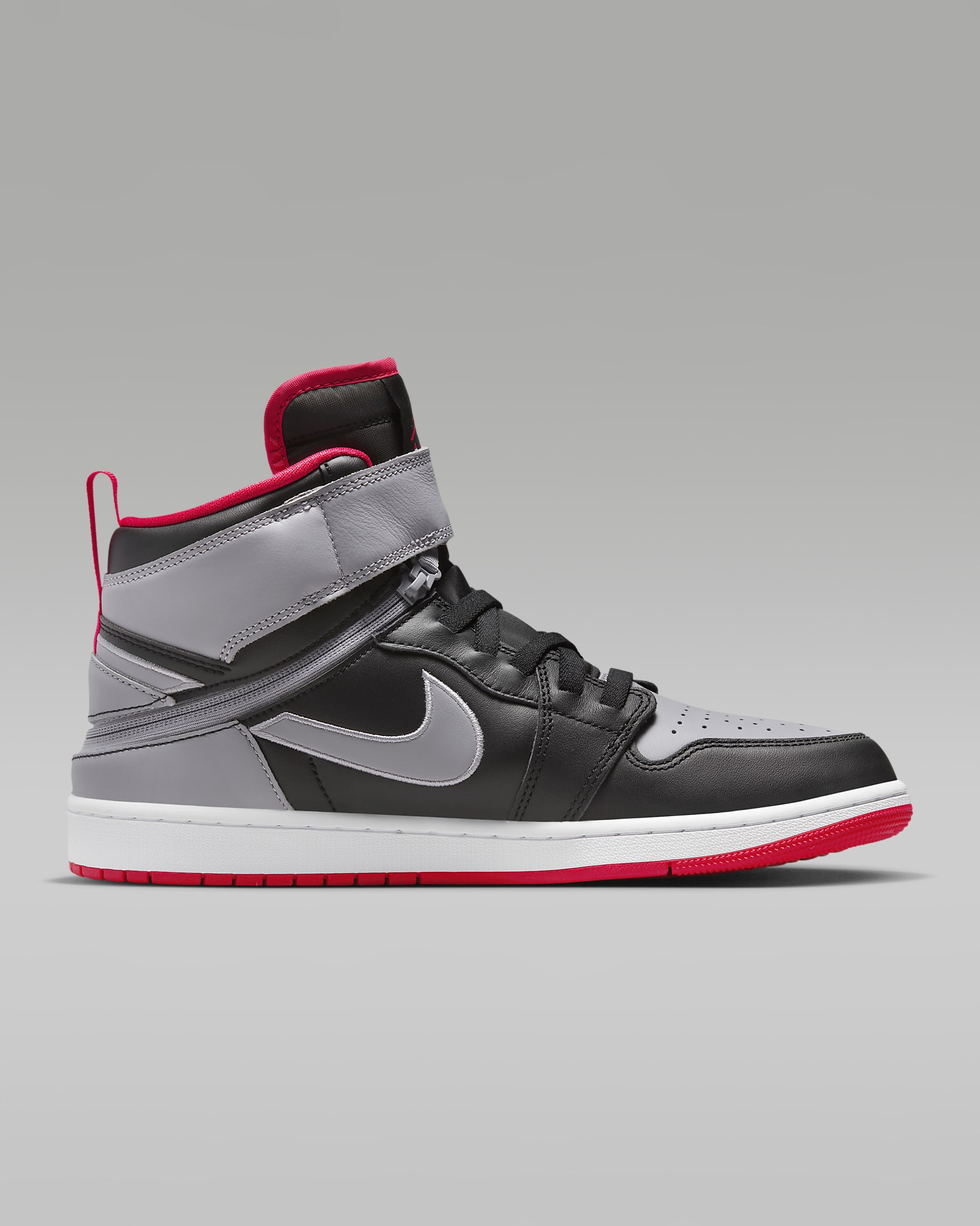 Air Jordan 1 Hi FlyEase Men's Shoes - Black/Cement Grey/White/Fire Red