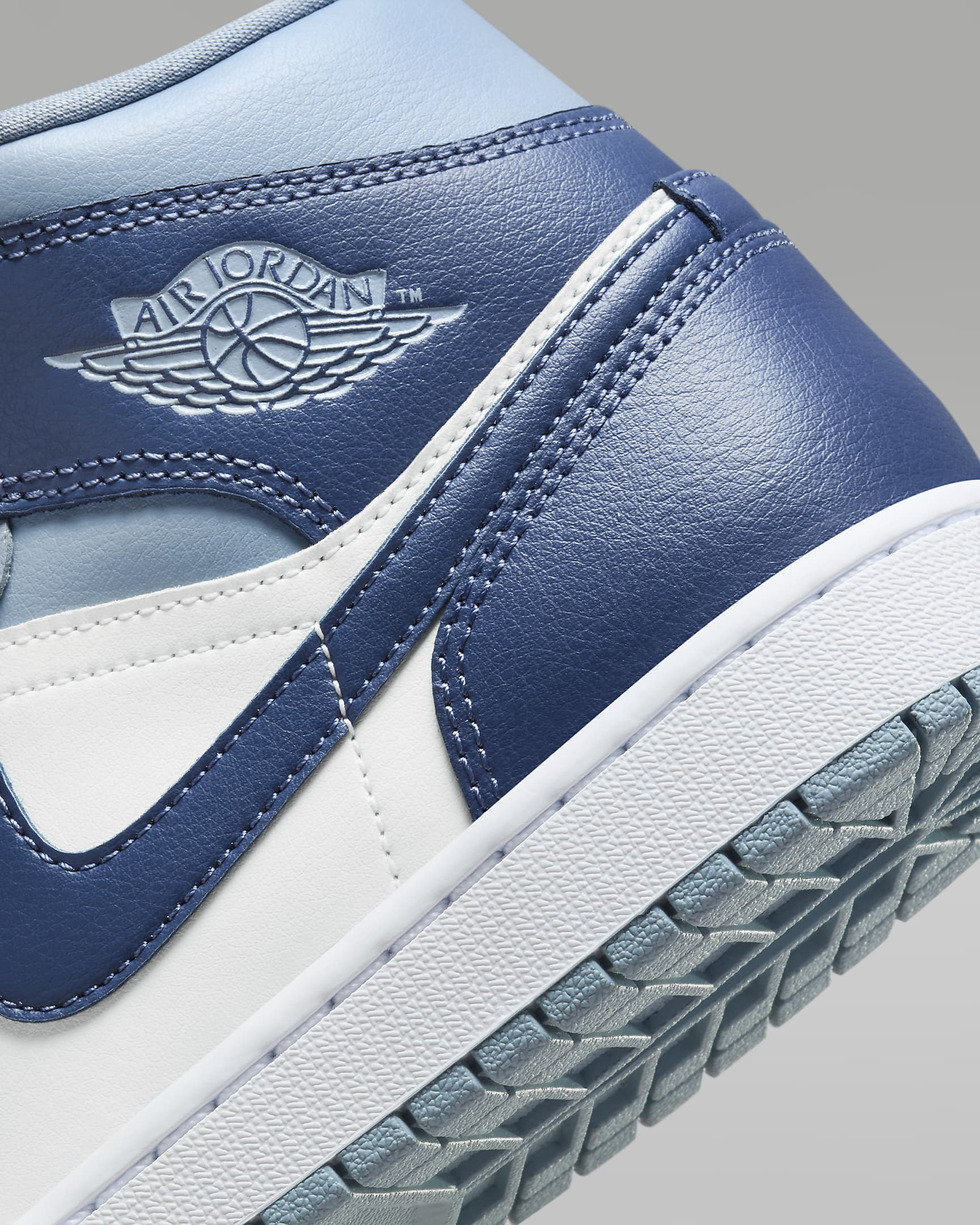 Air Jordan 1 Mid Women's Shoes - Sail/Blue Grey/White/Diffused Blue