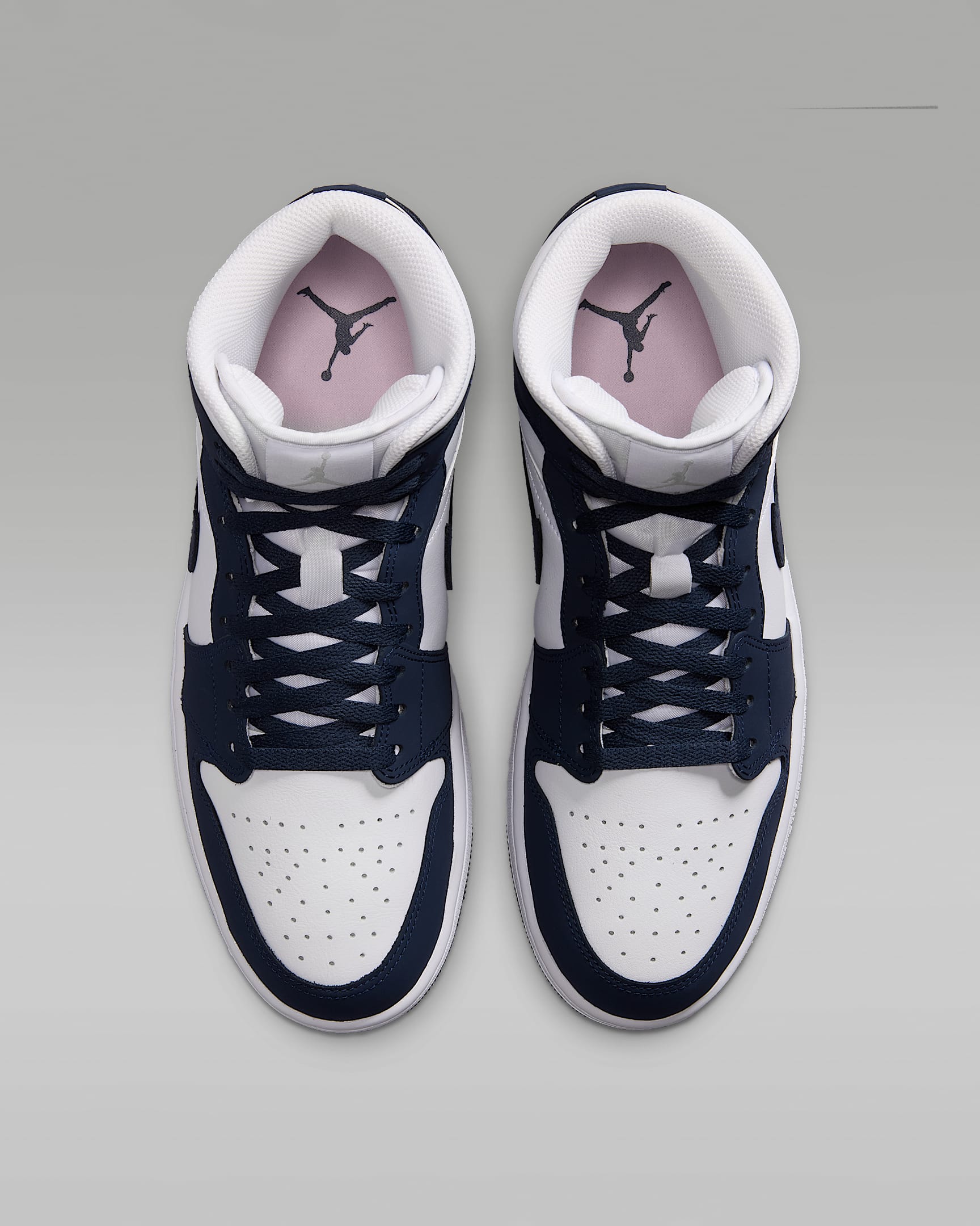 Air Jordan 1 Mid Schuh (Herren) - Obsidian/Weiß/Grey Fog/Obsidian