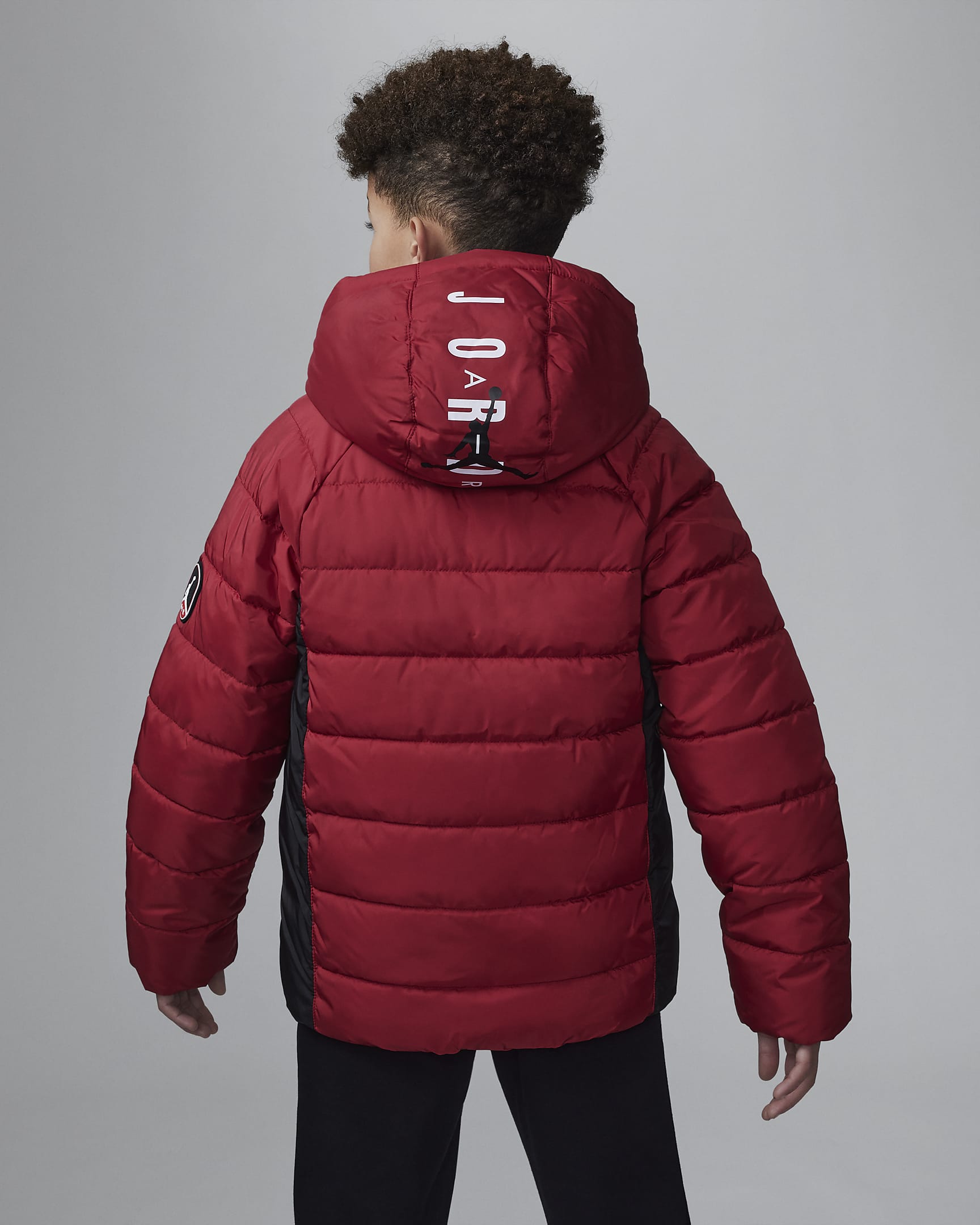 Jordan schwere Puffer-Jacke mit Kapuze für ältere Kinder - Gym Red