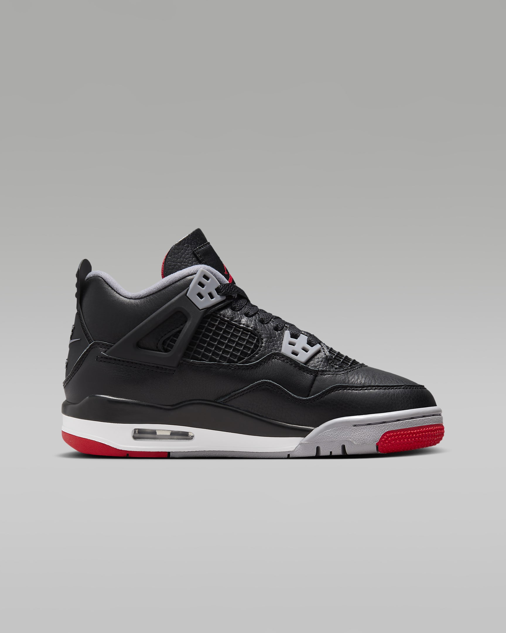 Air Jordan 4 Retro 'Bred Reimagined' Older Kids' Shoes - Black/Cement Grey/Summit White/Fire Red