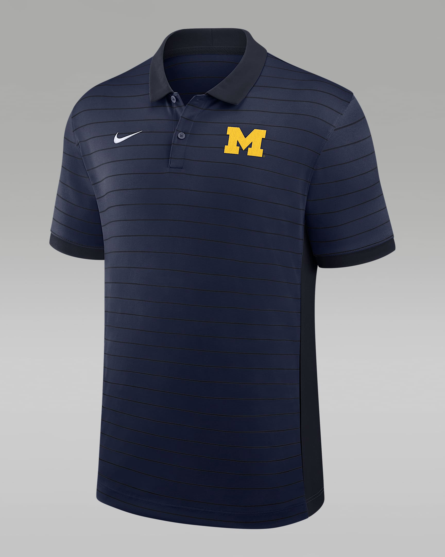 Michigan Sideline Victory Stripe Men's Jordan Brand Dri-FIT College Polo - Navy