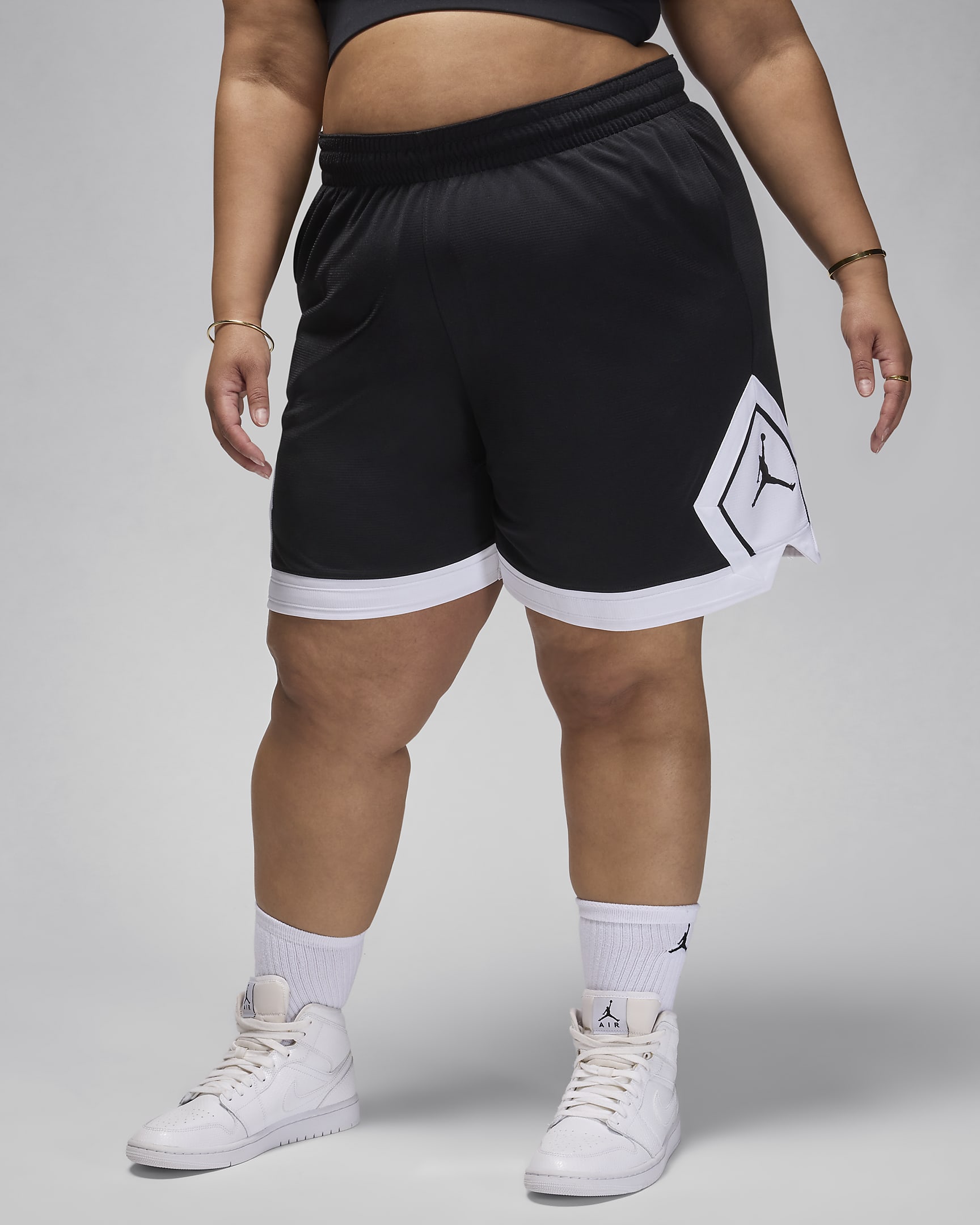 Jordan Sport Women's Diamond Shorts (Plus Size) - Black/White/White/Black