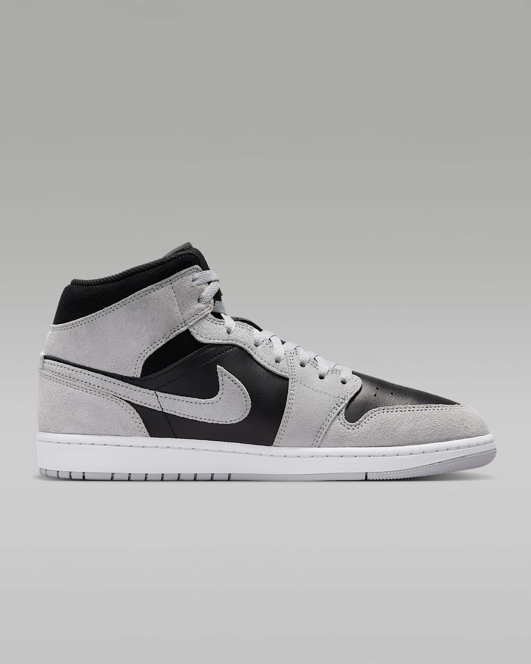 Air Jordan 1 Mid Men's Shoes - Light Smoke Grey/Black/White