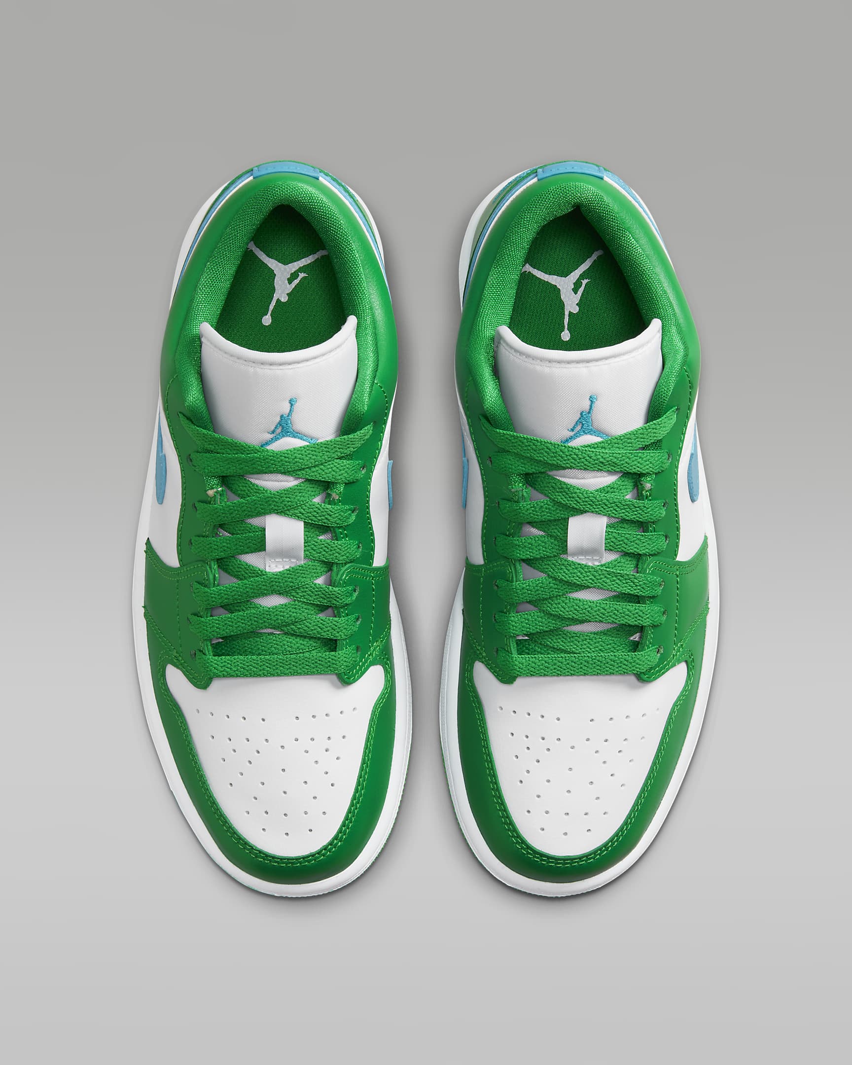 Air Jordan 1 Low Women's Shoes - Lucky Green/White/Aquatone