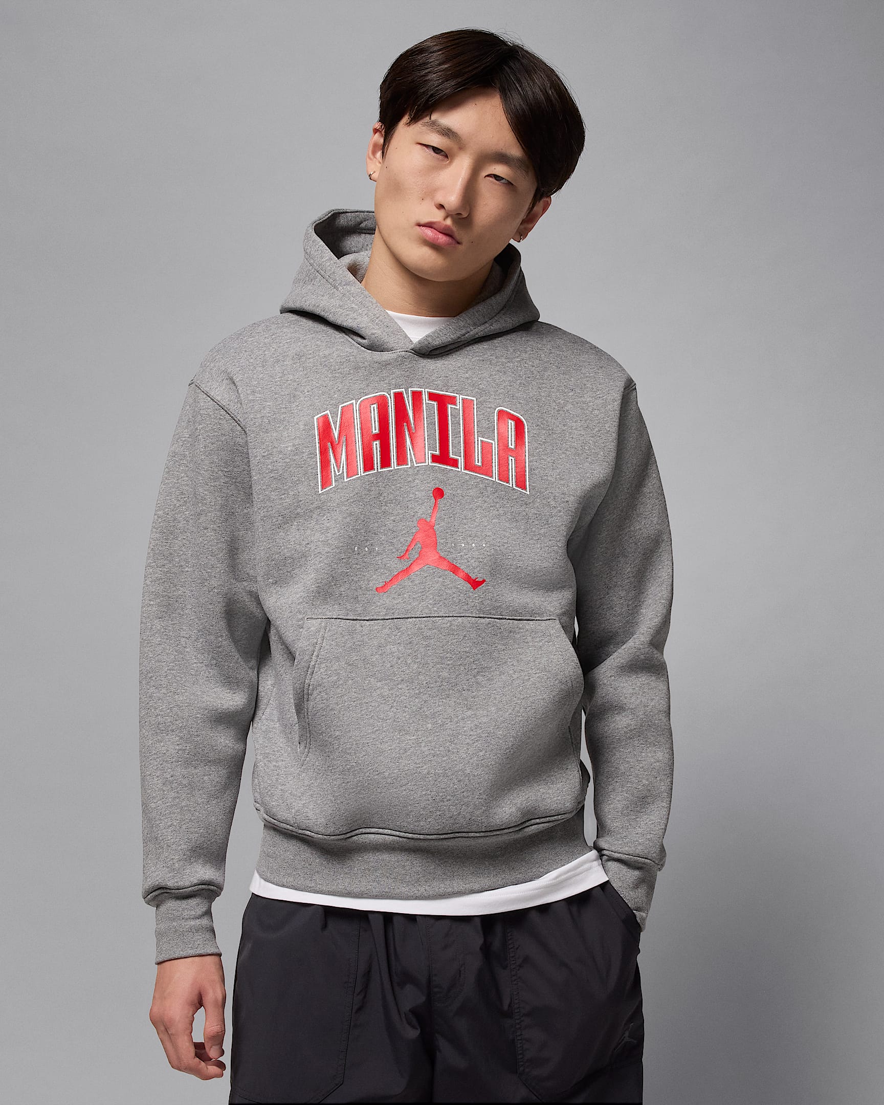 Jordan 男款馬尼拉刷毛套頭連帽上衣 - Carbon Heather
