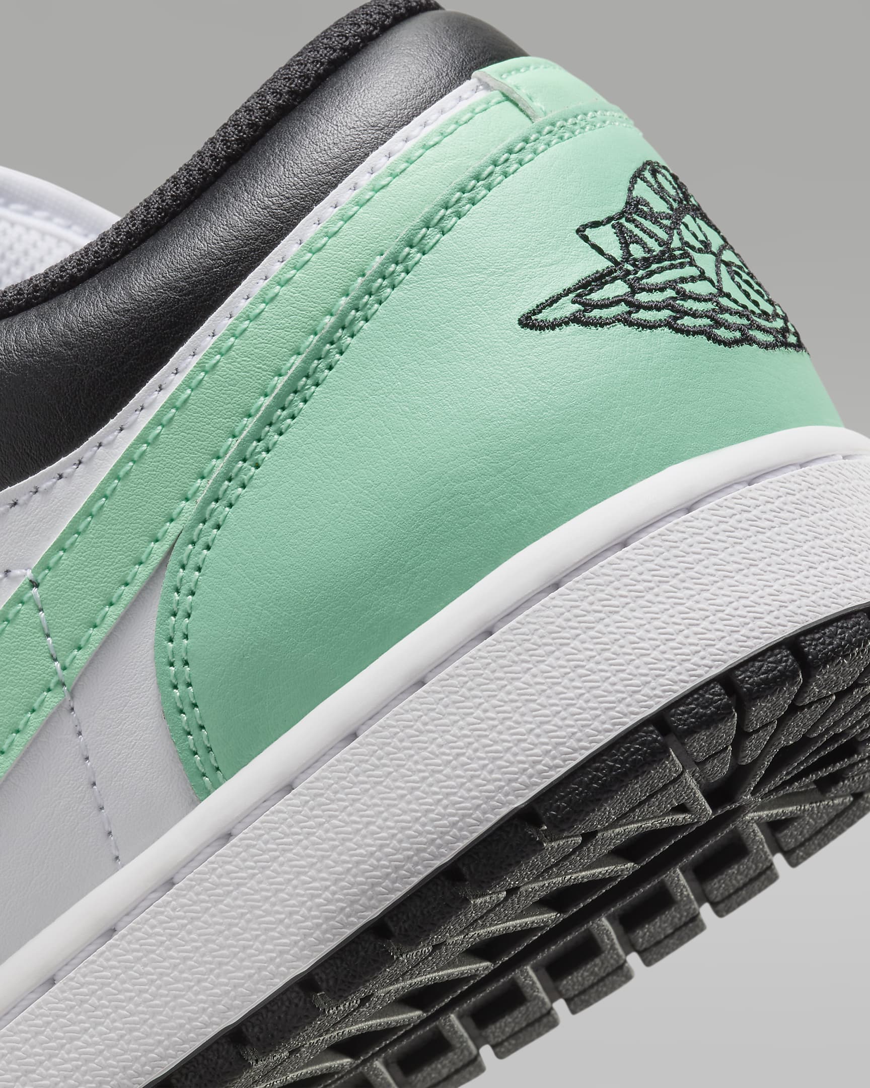 Air Jordan 1 Low Men's Shoes - White/Green Glow/Black