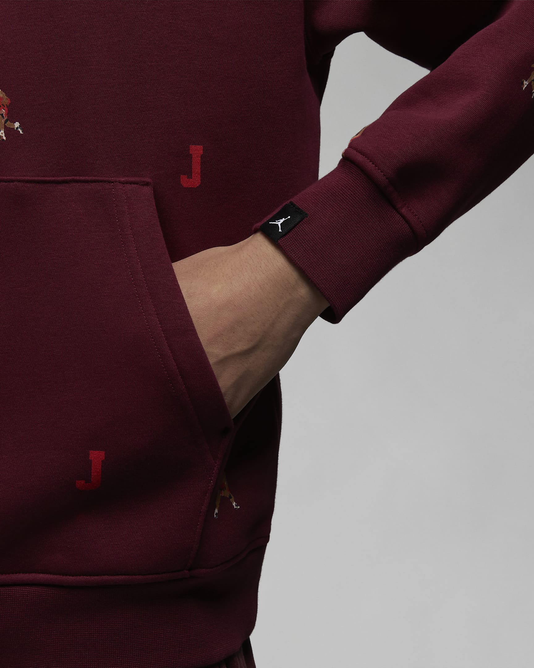 Jordan Essentials Holiday Jumpman Fleece Sweatshirt - Cherrywood Red