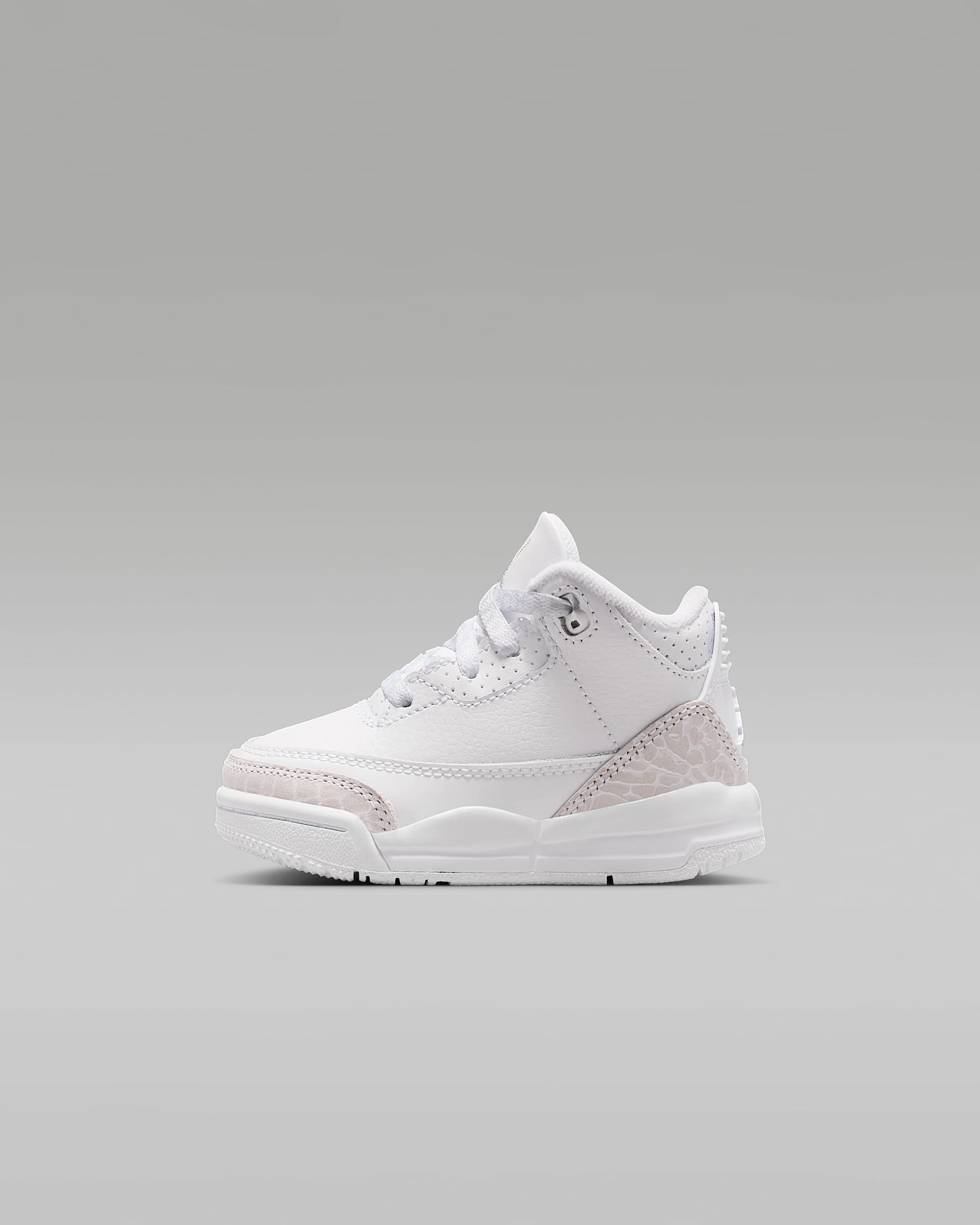 Jordan 3 Retro Baby/Toddler Shoes - White/White/Metallic Silver